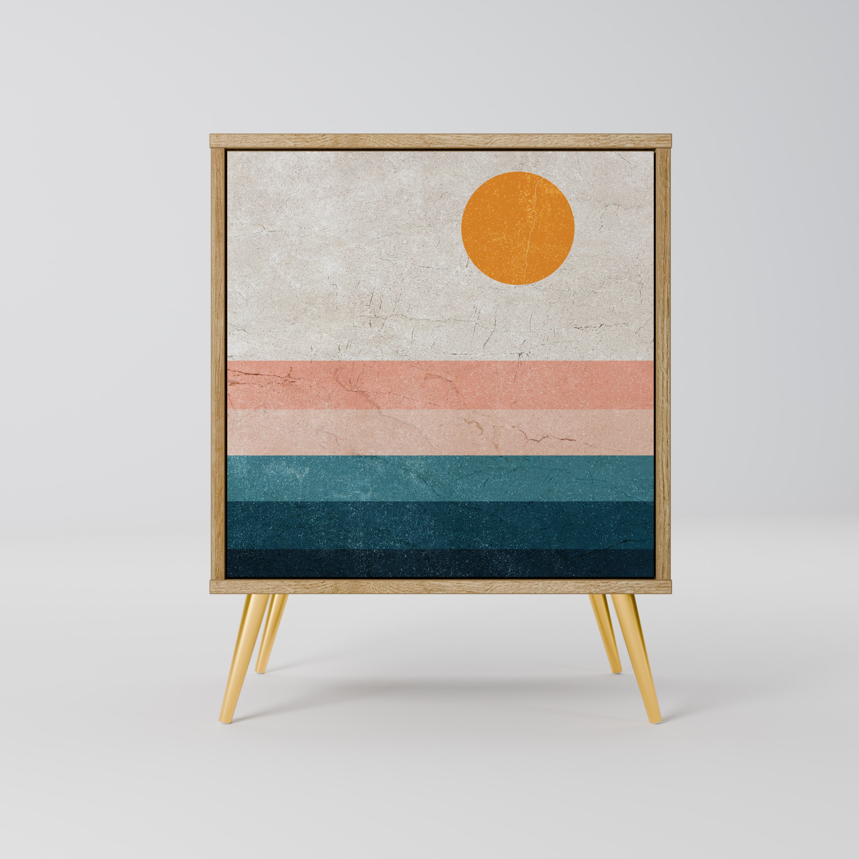 TWO HALVES 1-Door Sideboard in Oak Effect