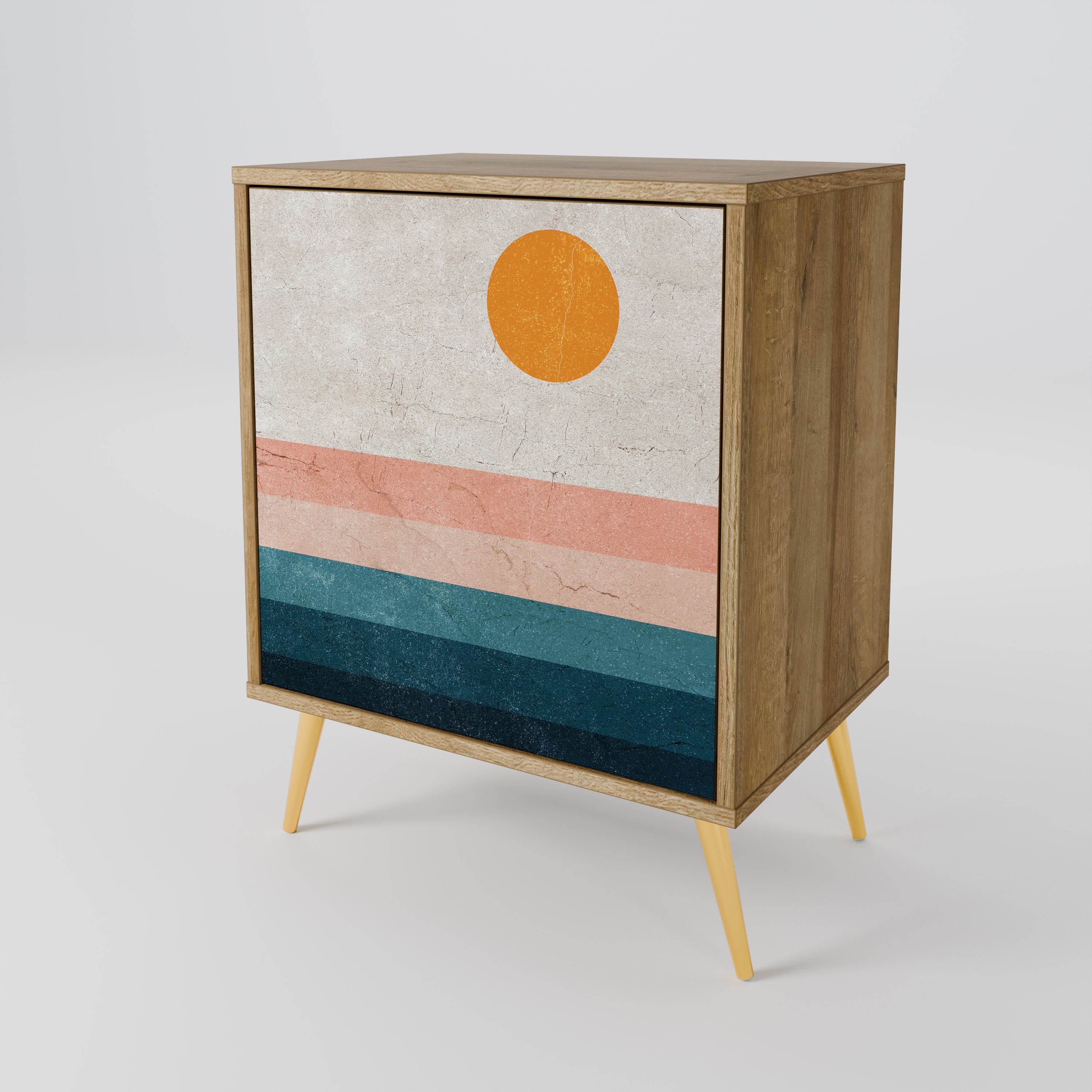 TWO HALVES 1-Door Sideboard in Oak Effect