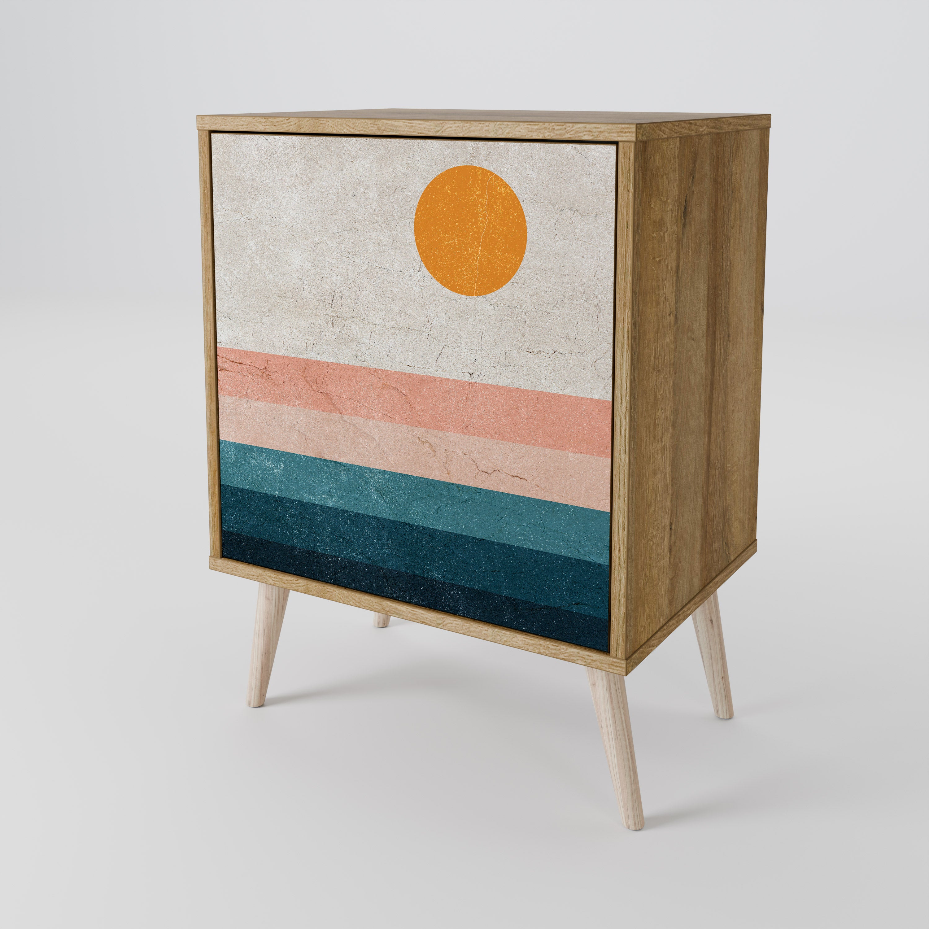 TWO HALVES 1-Door Sideboard in Oak Effect