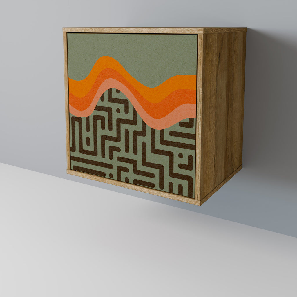 SIMPLE SOLUTIONS Aparador de 1 puerta con acabado roble