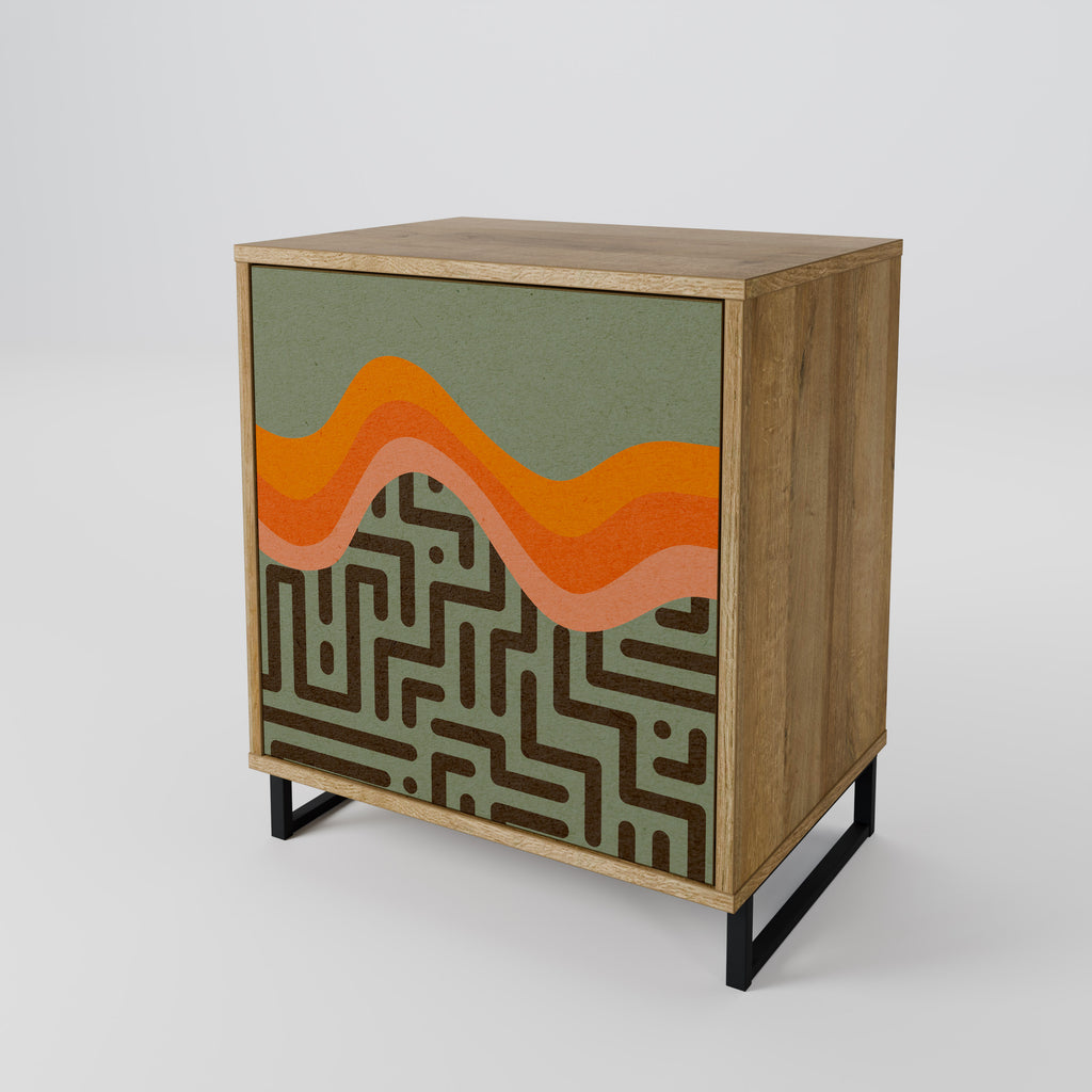 SIMPLE SOLUTIONS Aparador de 1 puerta con acabado roble