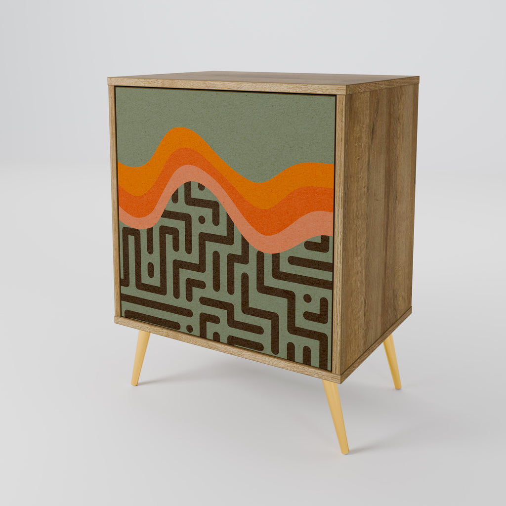 SIMPLE SOLUTIONS Aparador de 1 puerta con acabado roble