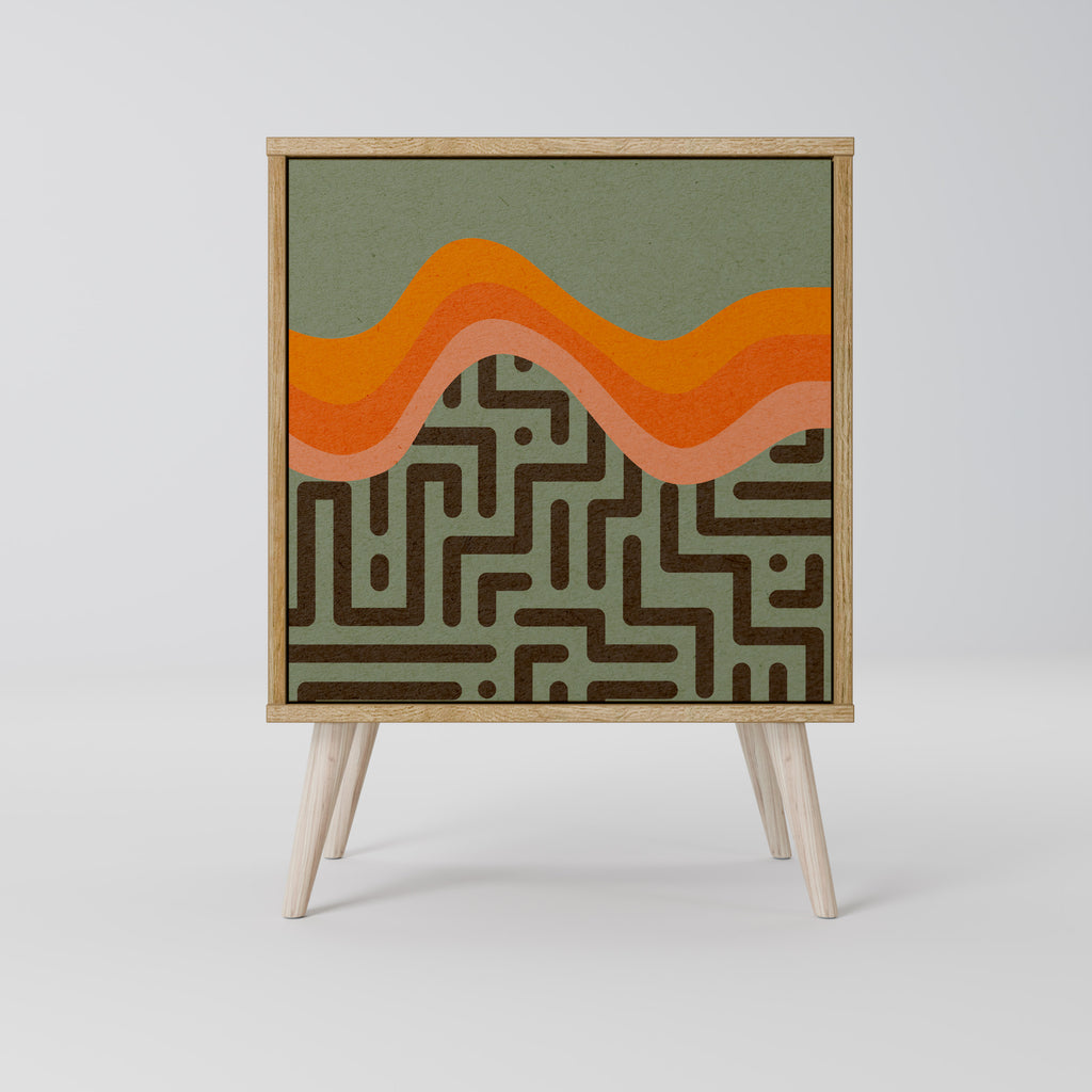 SIMPLE SOLUTIONS Aparador de 1 puerta con acabado roble