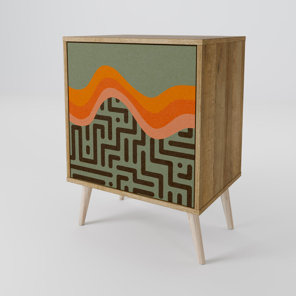 SIMPLE SOLUTIONS Aparador de 1 puerta con acabado roble