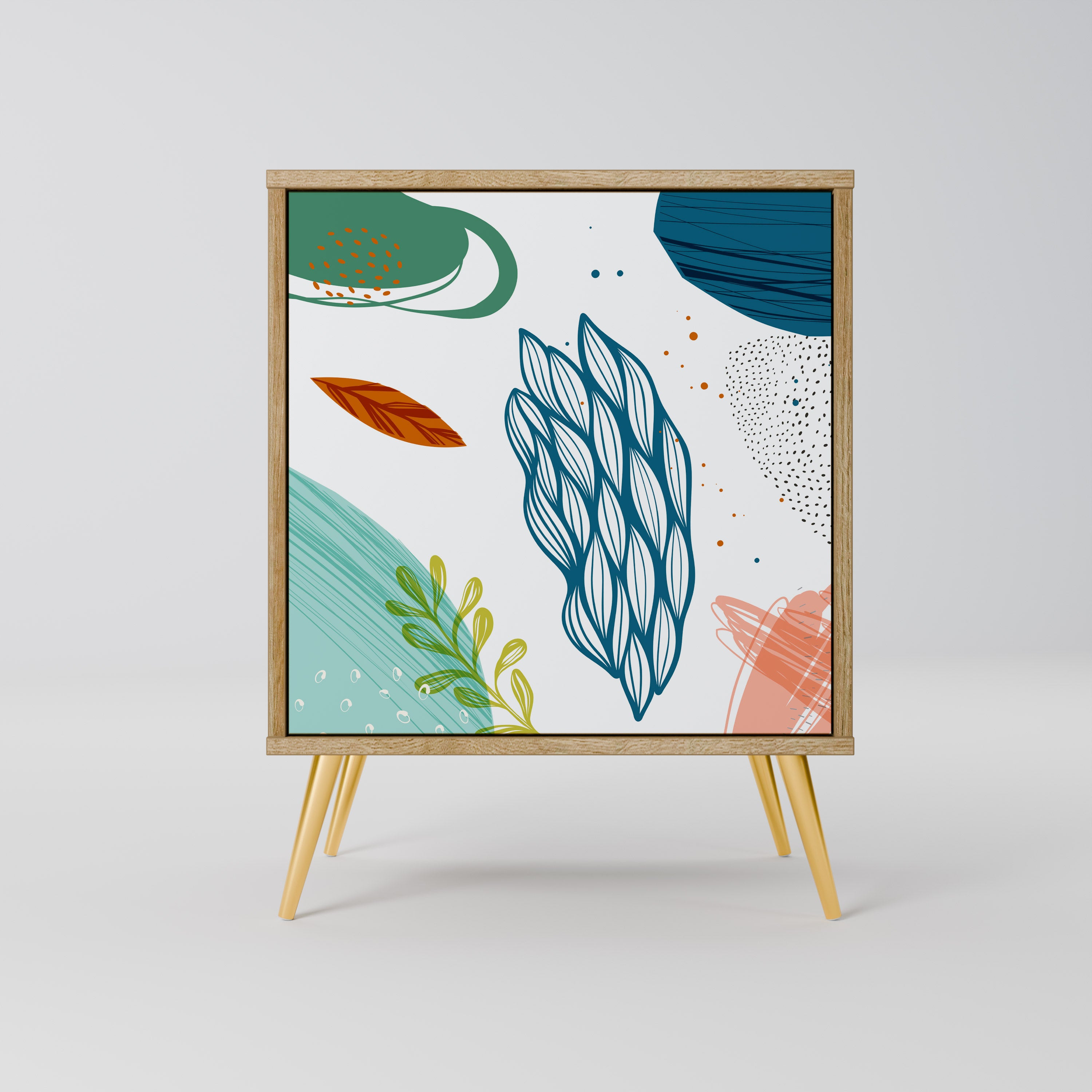 BOTANICAL HURRICANE 1-Door Sideboard in Oak Effect