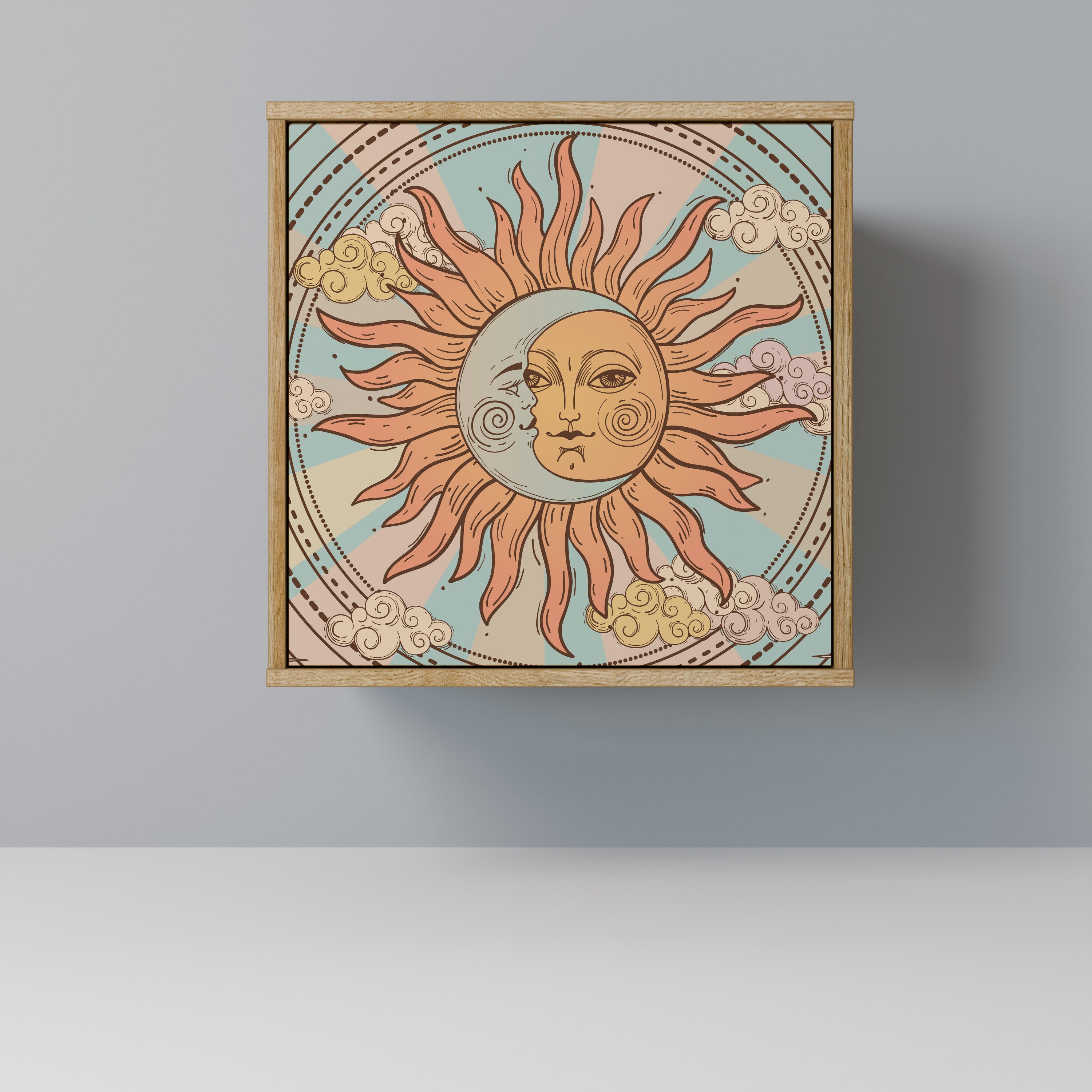 MYSTICAL STRUCTURE 1-Door Sideboard in Oak Effect