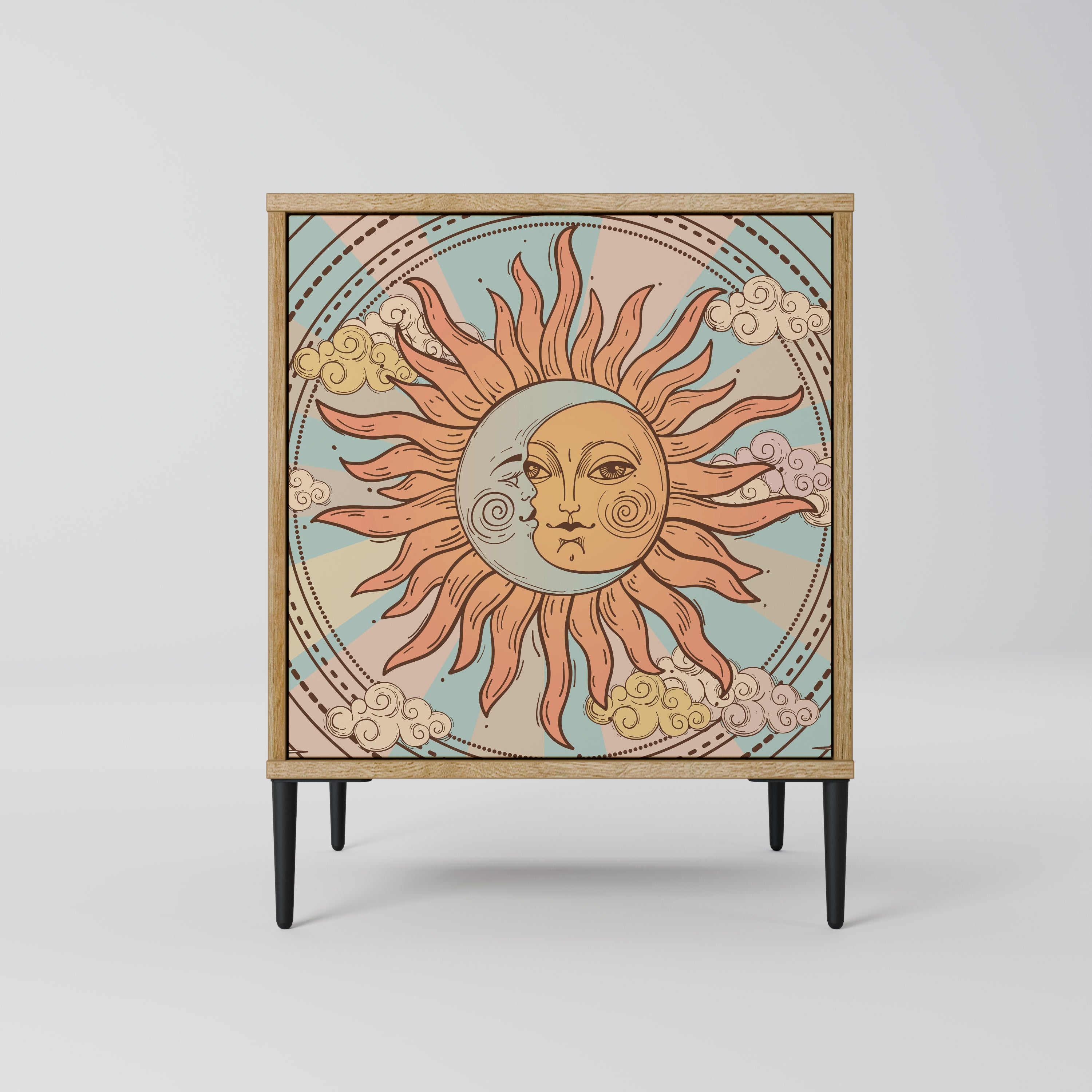 MYSTICAL STRUCTURE 1-Door Sideboard in Oak Effect