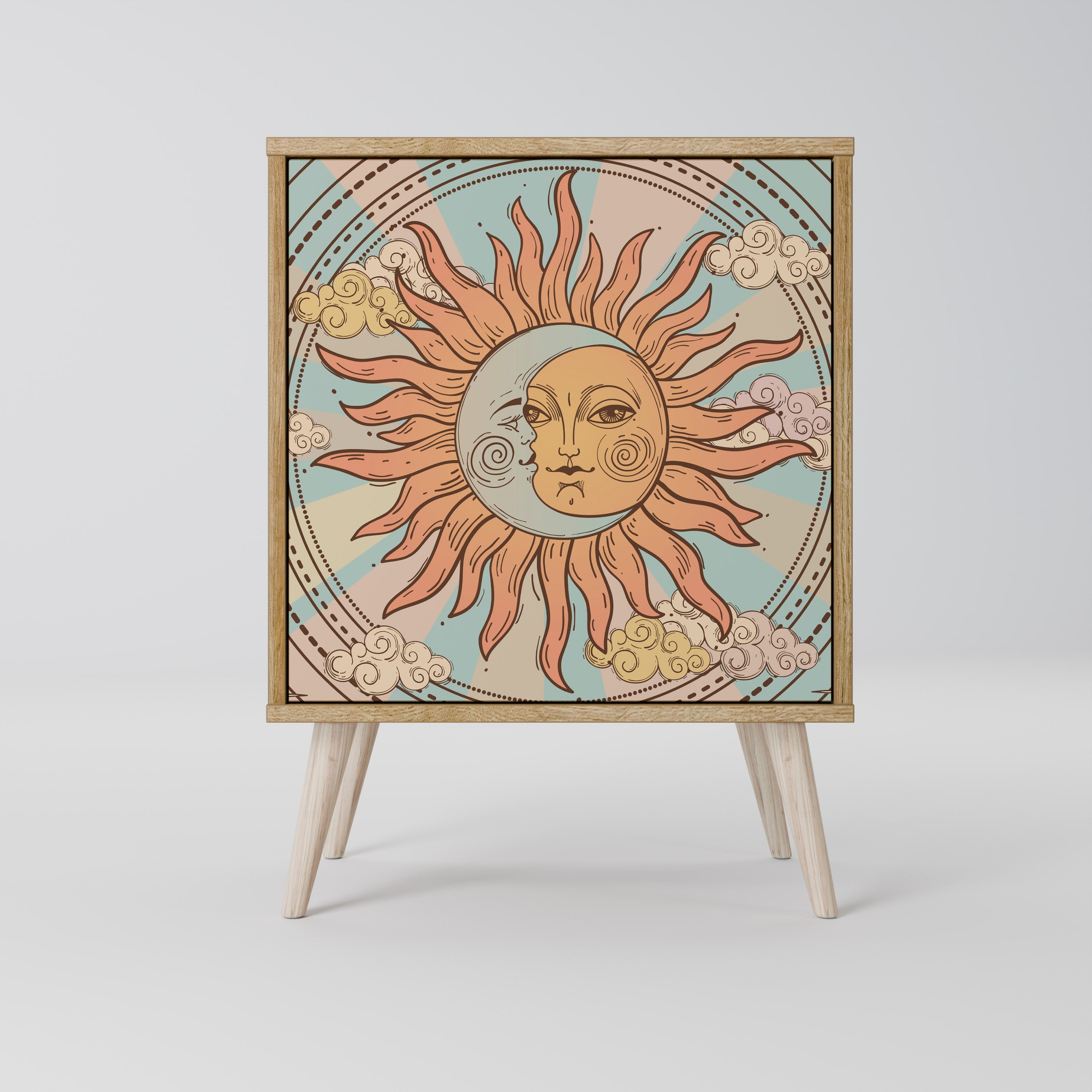 MYSTICAL STRUCTURE 1-Door Sideboard in Oak Effect