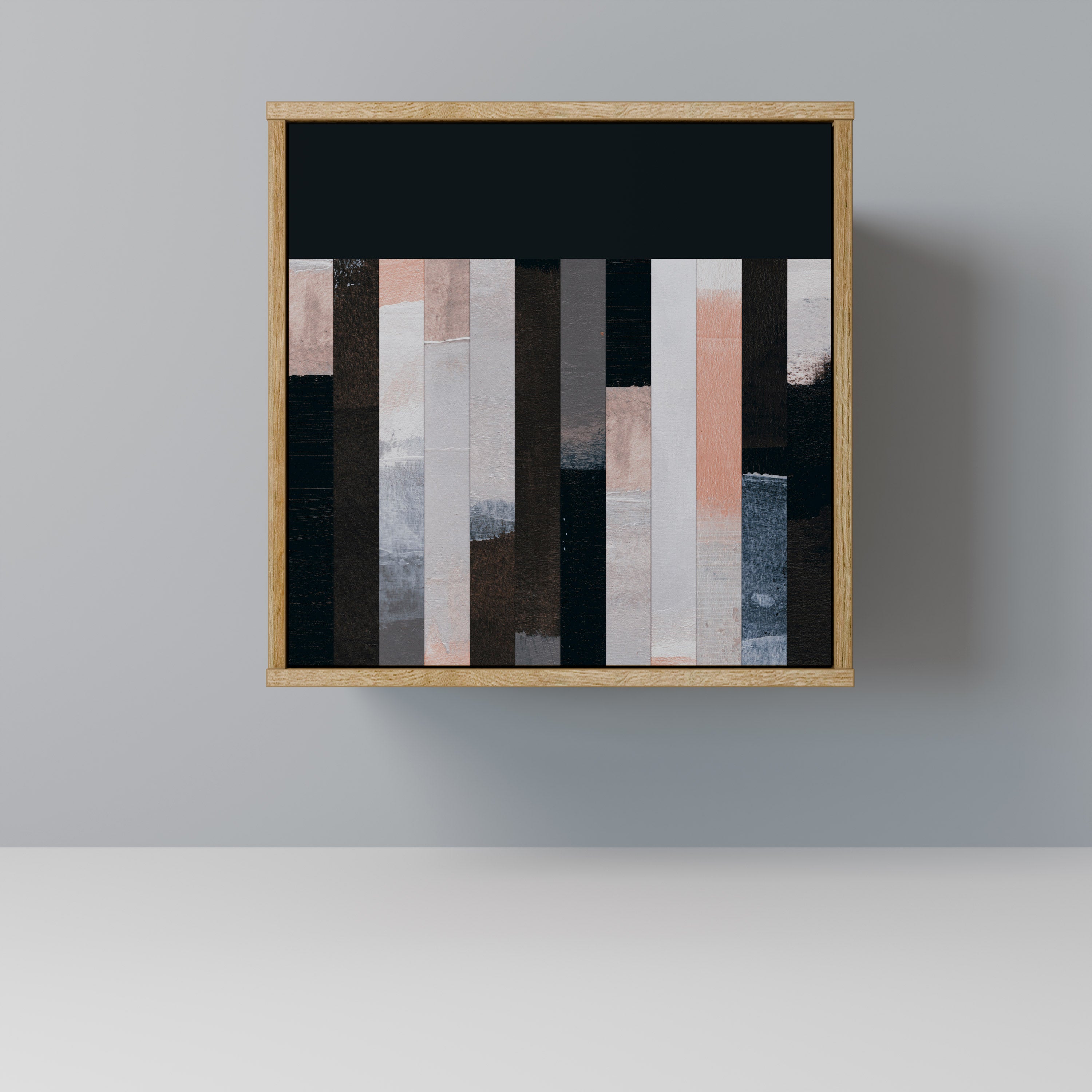 COLLAGE OF RECTANGLES 1-Door Sideboard in Oak Effect