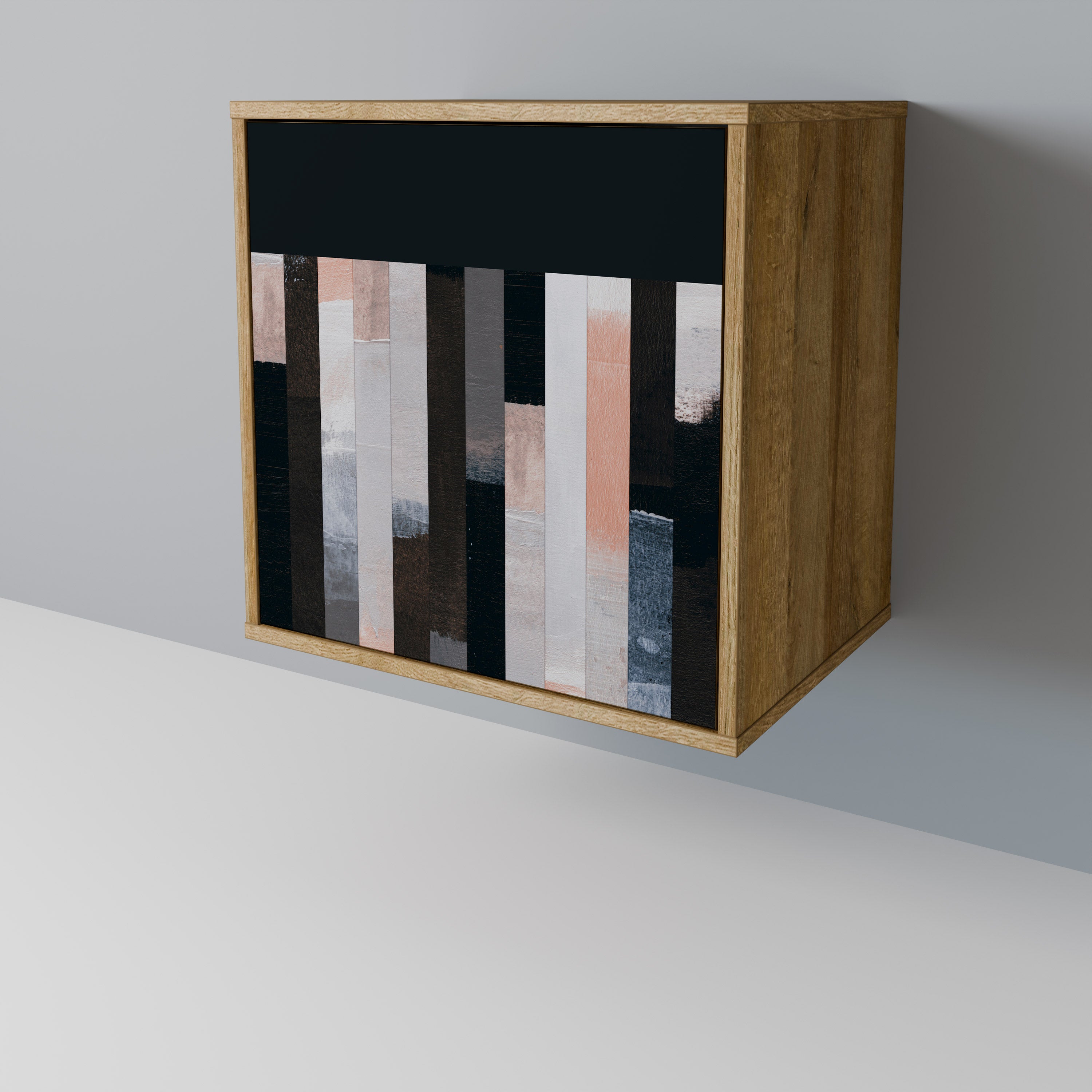 COLLAGE OF RECTANGLES 1-Door Sideboard in Oak Effect