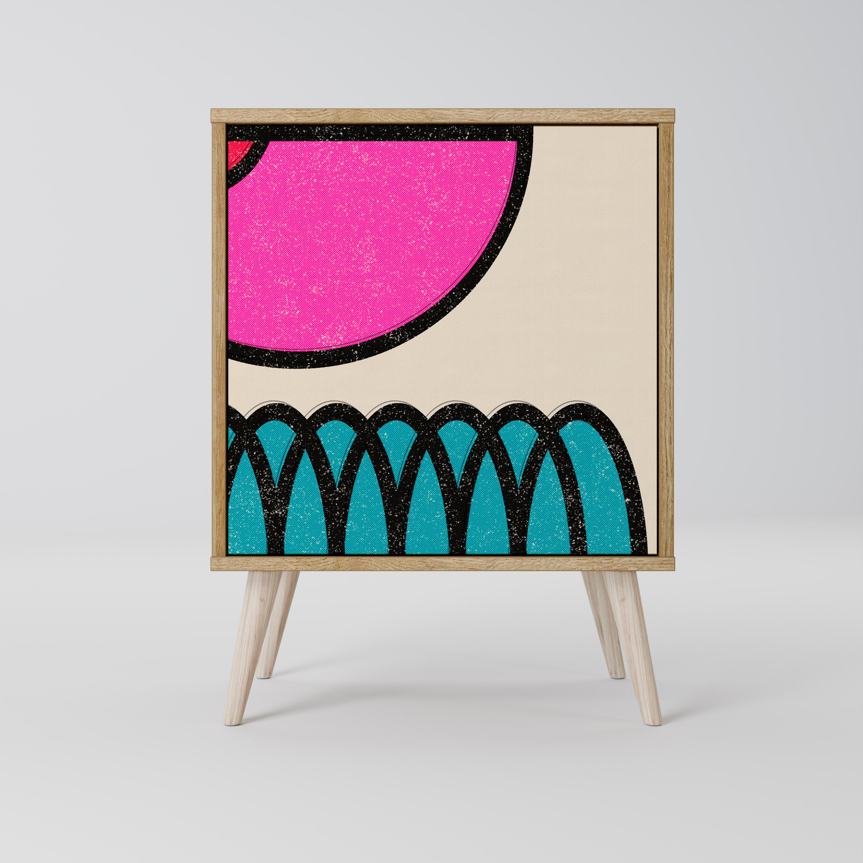 GEOMETRIC RHAPSODY 1-Door Sideboard in Oak Effect