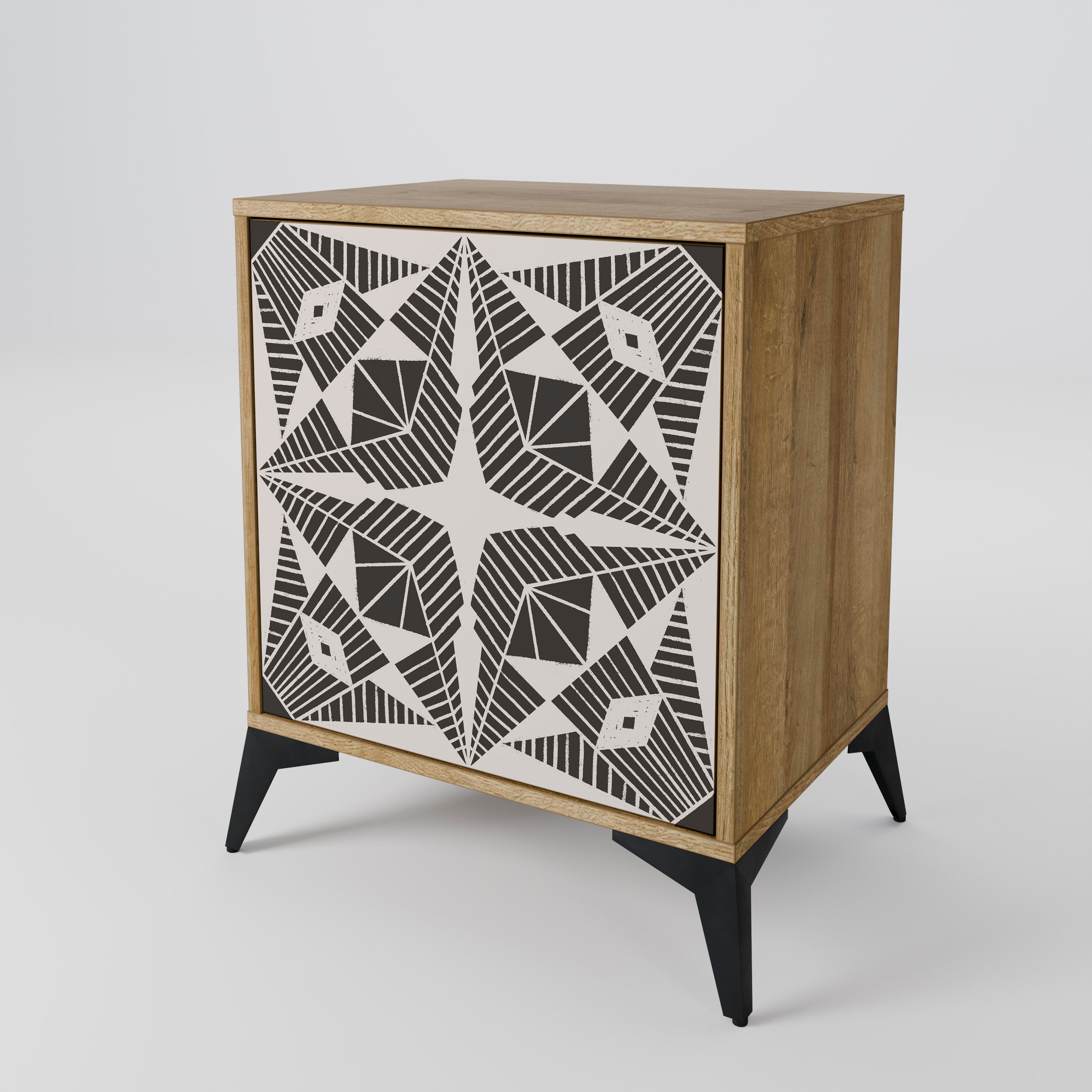 MONOCHROME NEXUS 1-Door Sideboard in Oak Effect