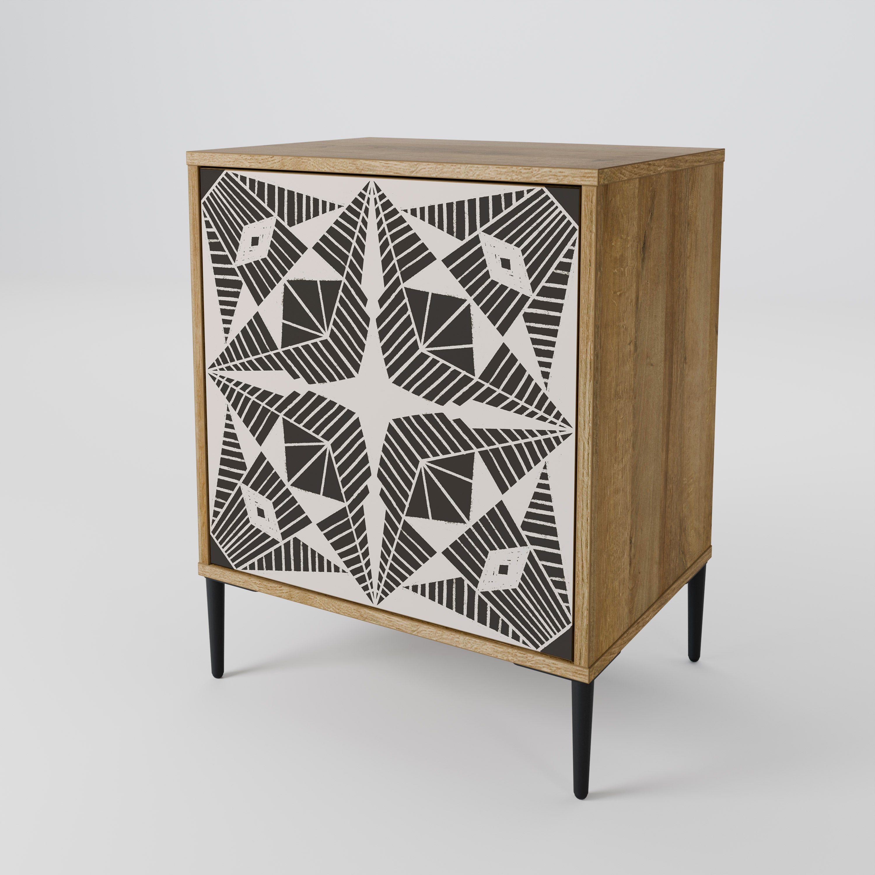 MONOCHROME NEXUS 1-Door Sideboard in Oak Effect