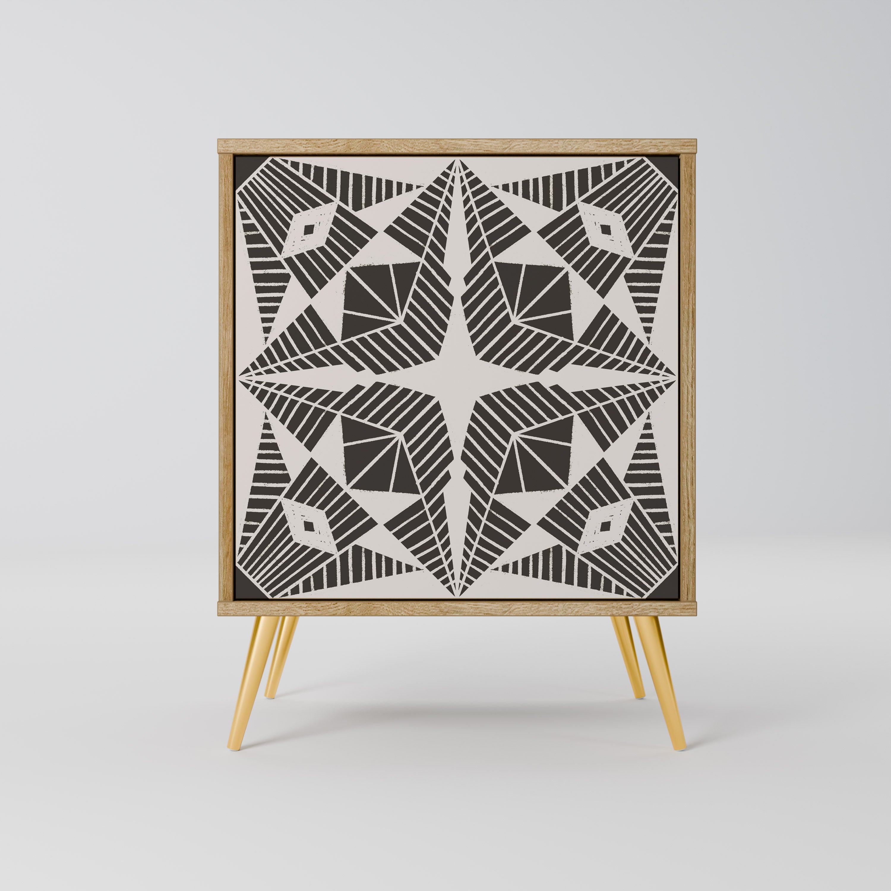 MONOCHROME NEXUS 1-Door Sideboard in Oak Effect