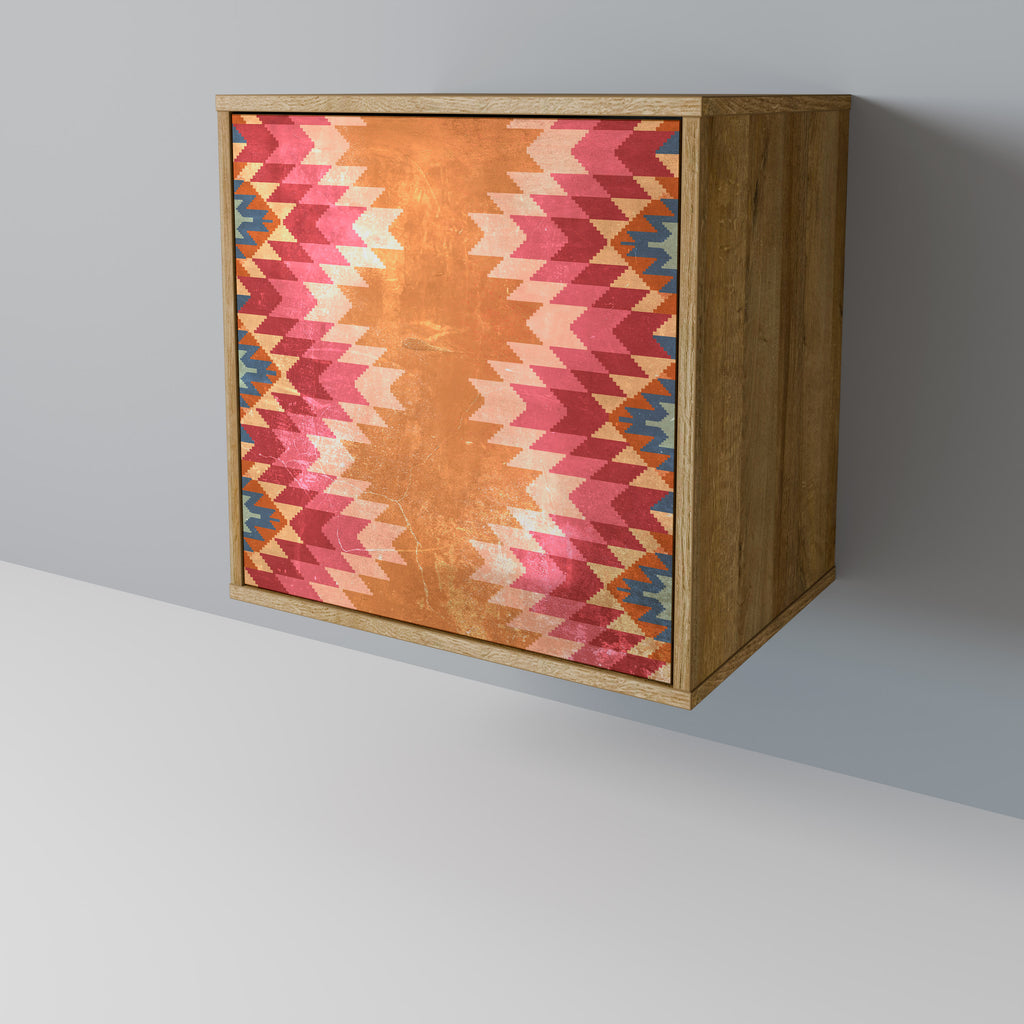 Aparador INDIAN FOLK de 1 puerta con acabado efecto roble