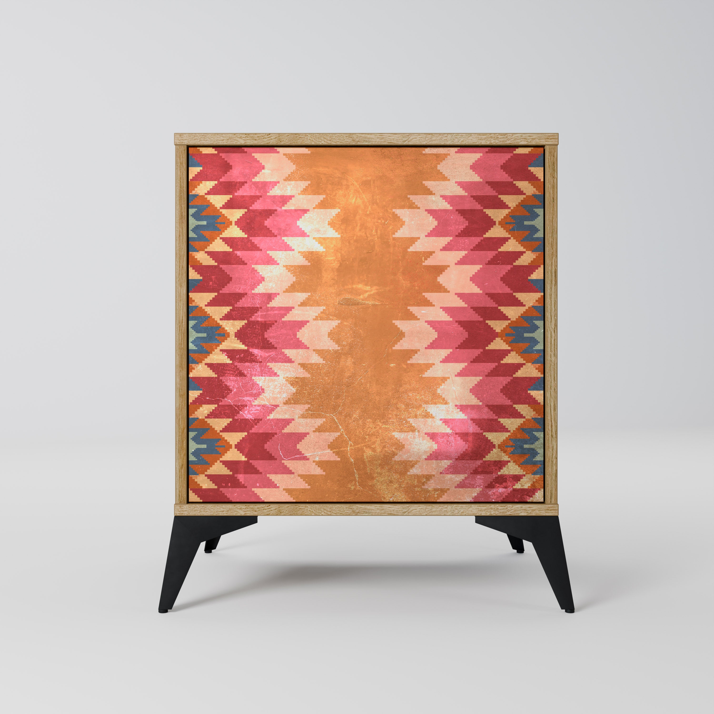 INDIAN FOLK 1-Door Sideboard in Oak Effect