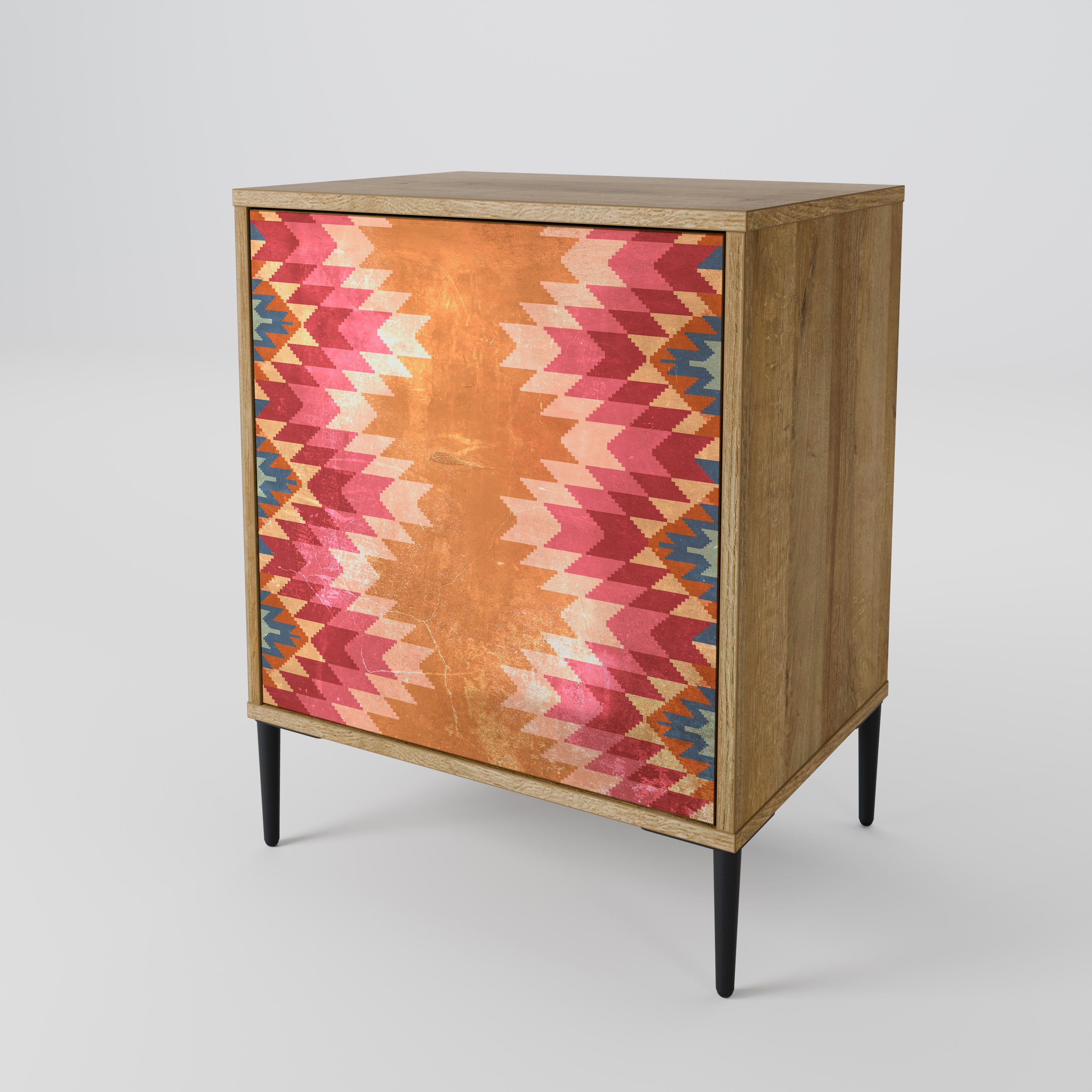 INDIAN FOLK 1-Door Sideboard in Oak Effect
