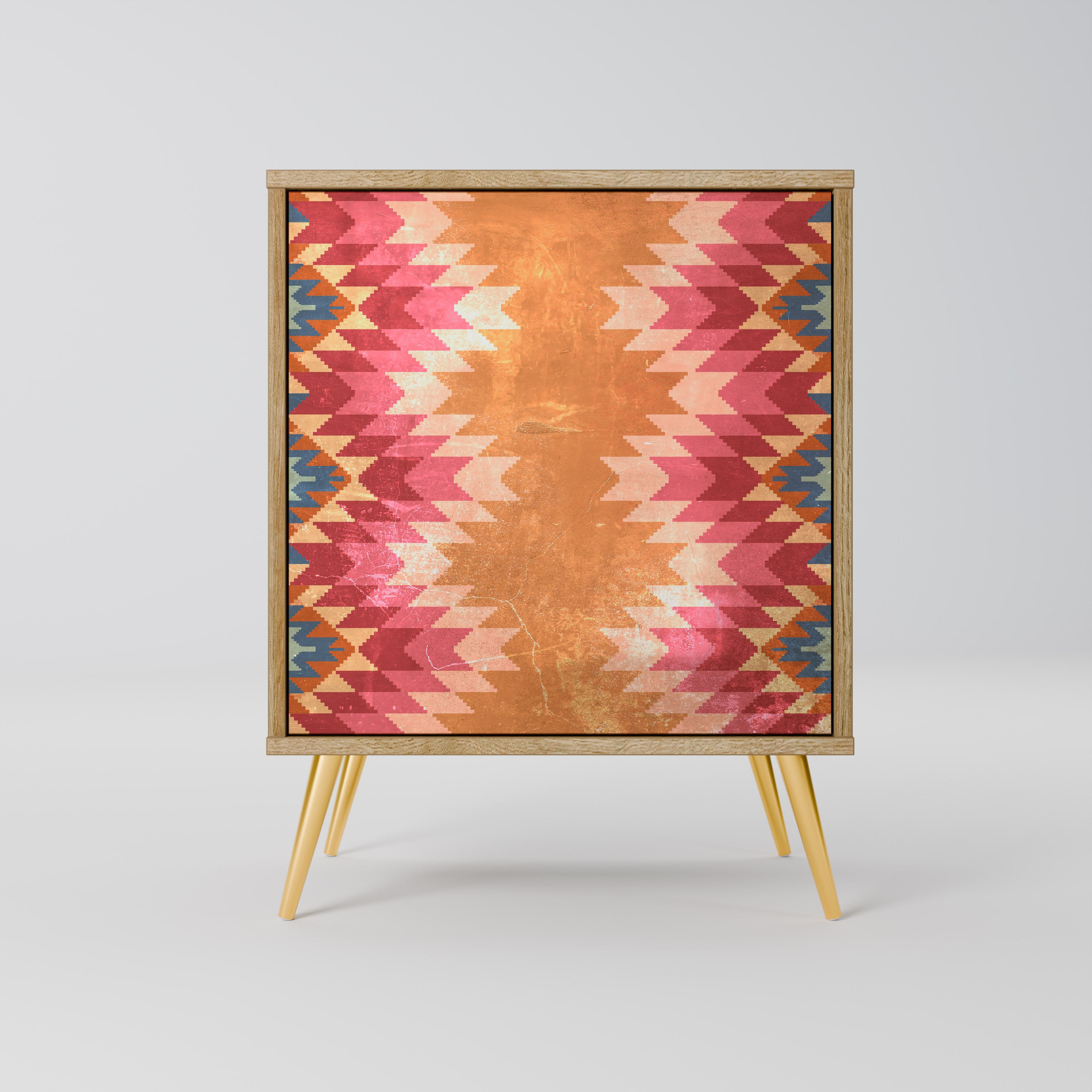 INDIAN FOLK 1-Door Sideboard in Oak Effect