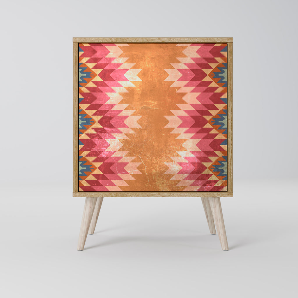 Aparador INDIAN FOLK de 1 puerta con acabado efecto roble