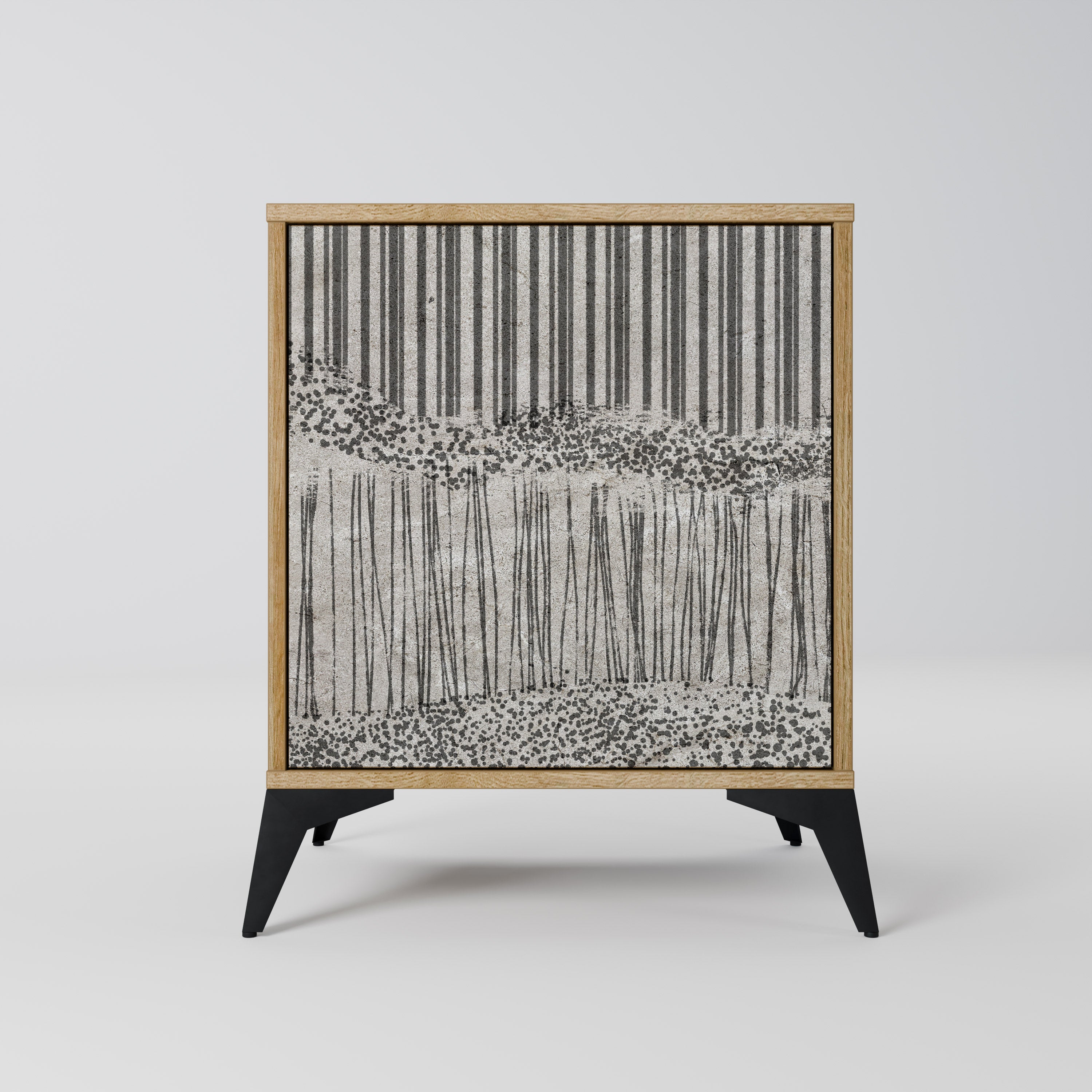 GRAIN LINES 1-Door Sideboard in Oak Effect