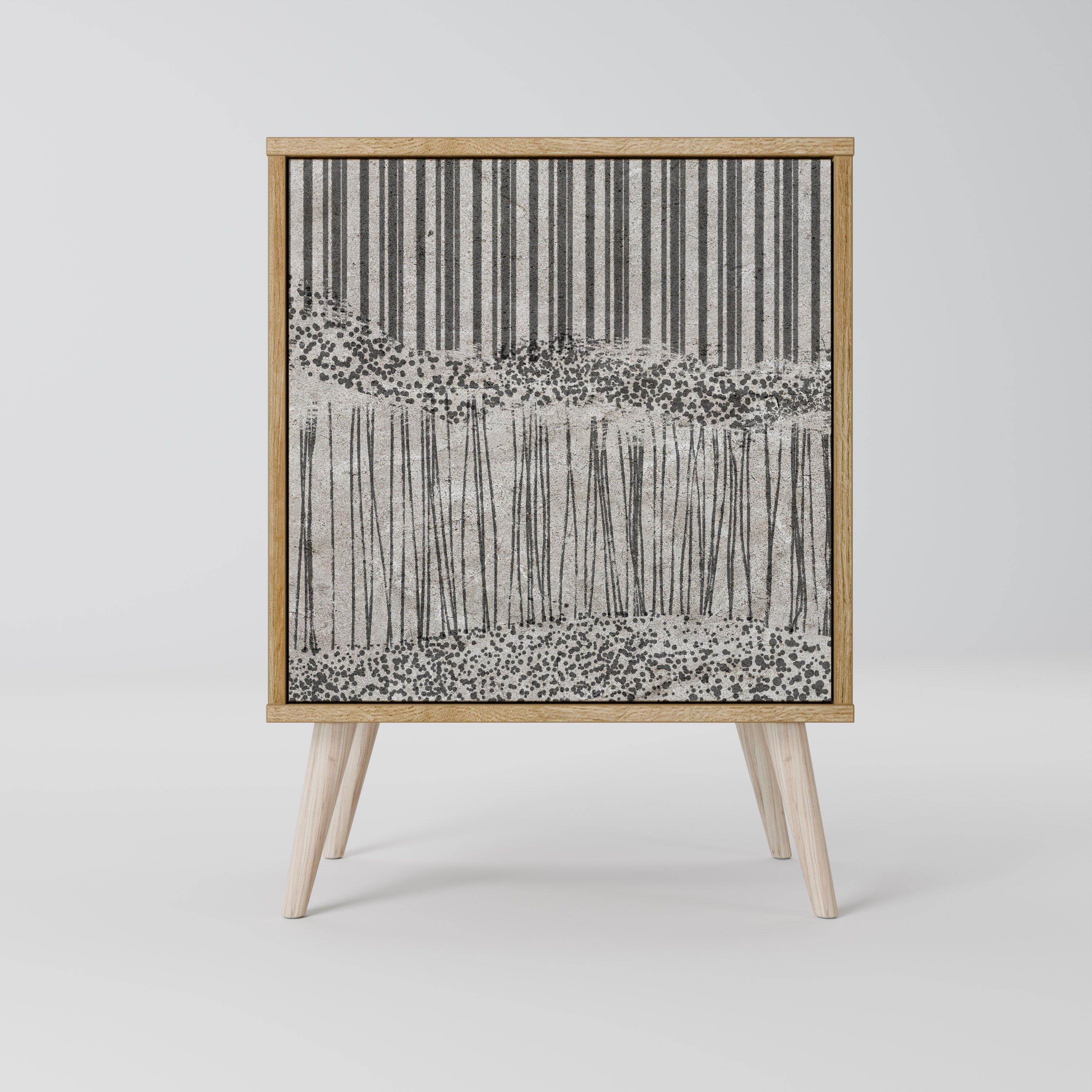 GRAIN LINES 1-Door Sideboard in Oak Effect