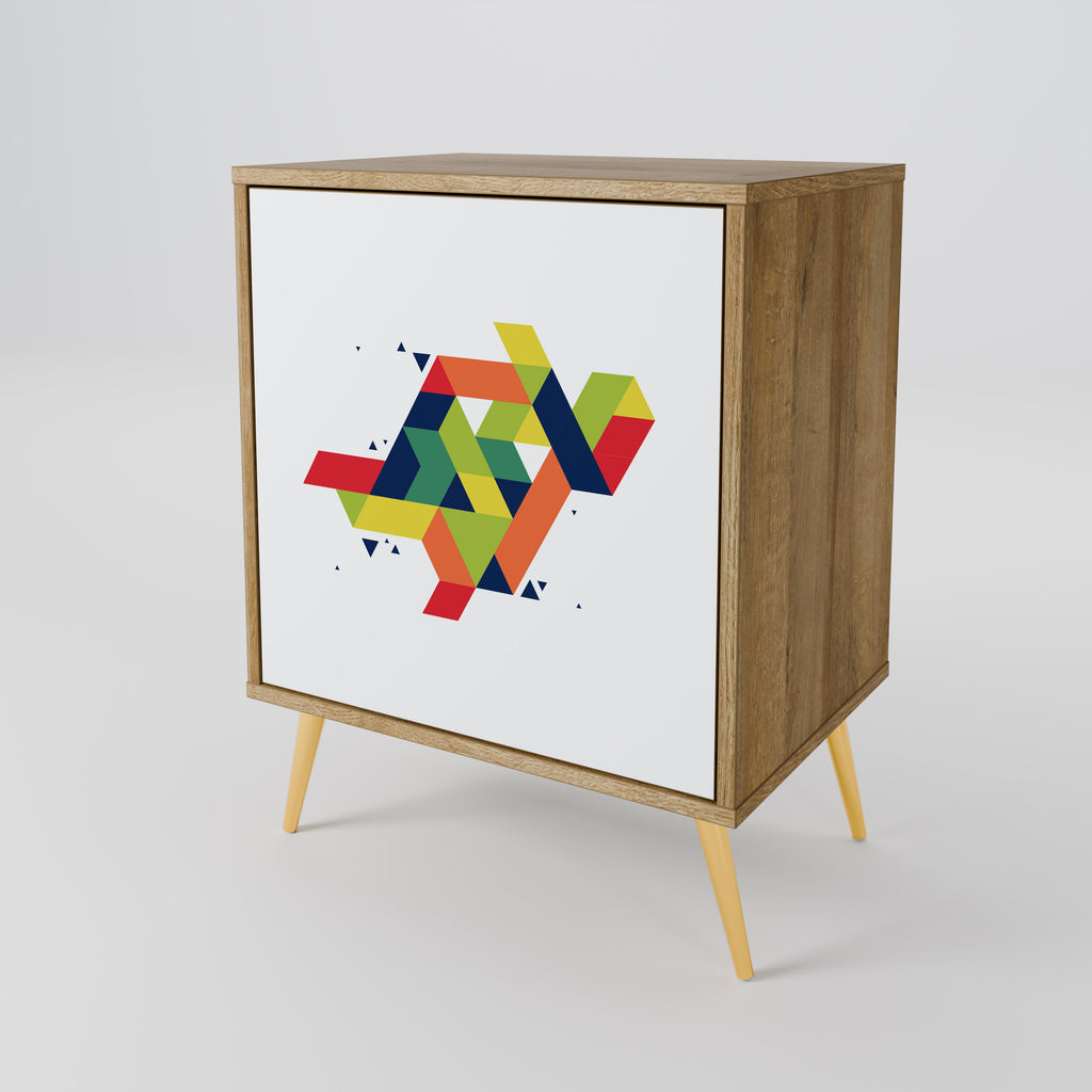 Aparador FUTURE SIGN de ​​1 puerta con acabado efecto roble