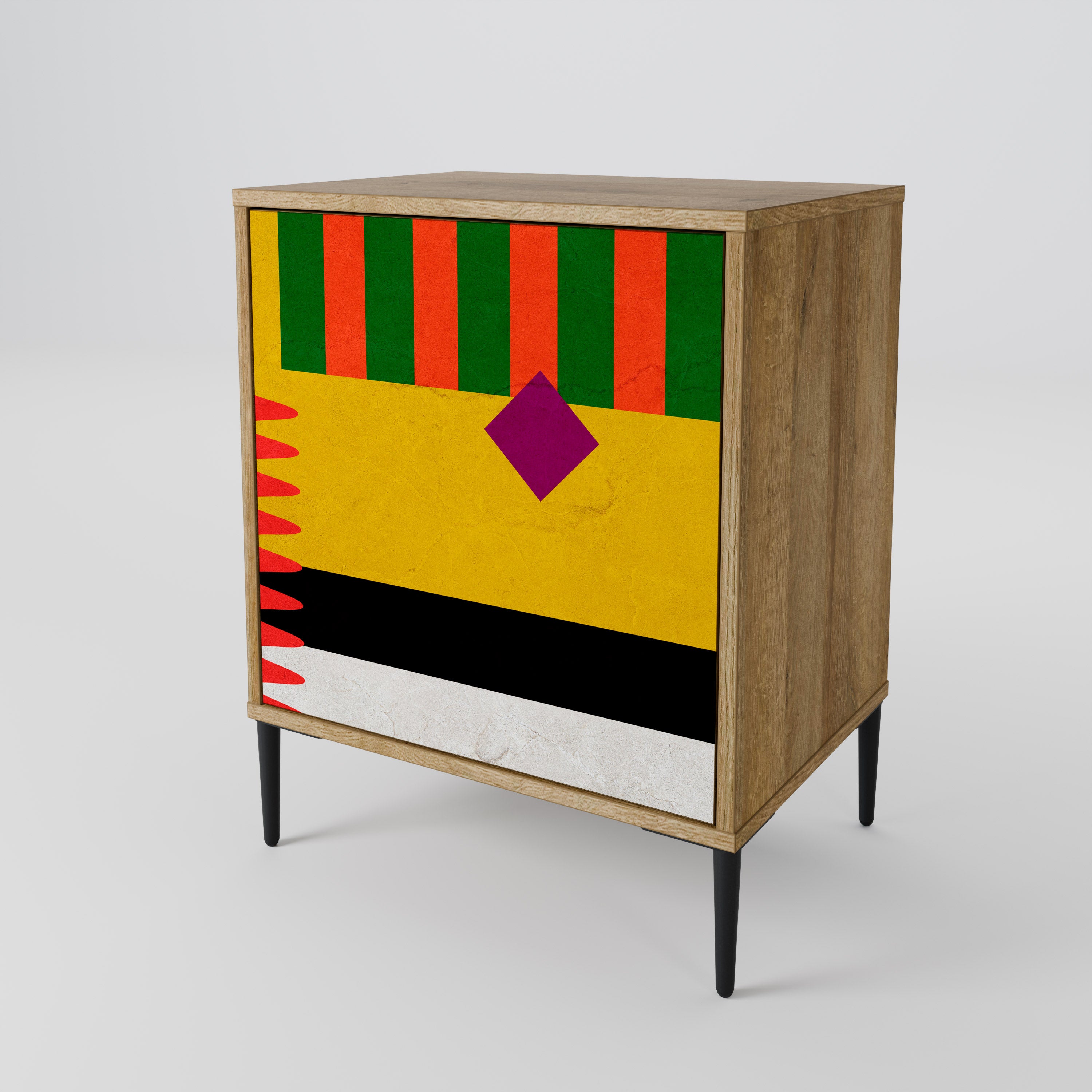 VIVID ART 1-Door Sideboard in Oak Effect