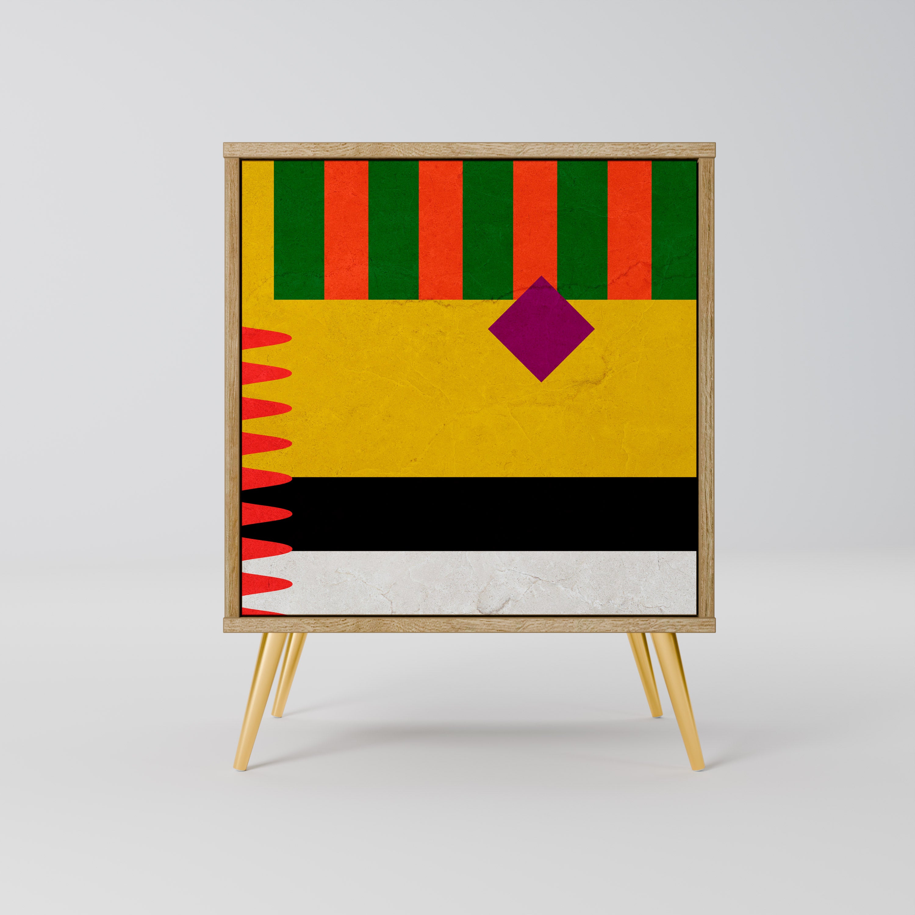 VIVID ART 1-Door Sideboard in Oak Effect