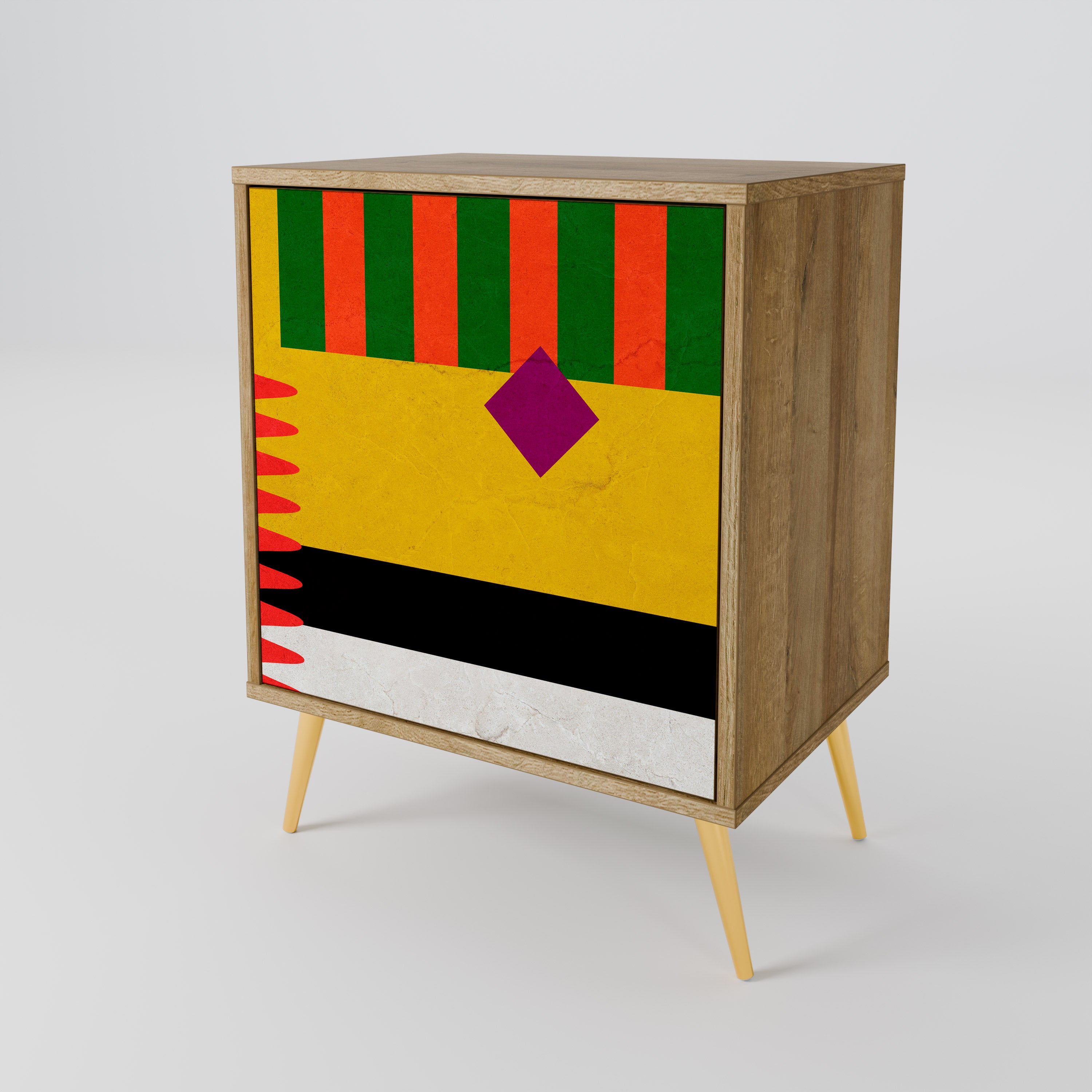 VIVID ART 1-Door Sideboard in Oak Effect