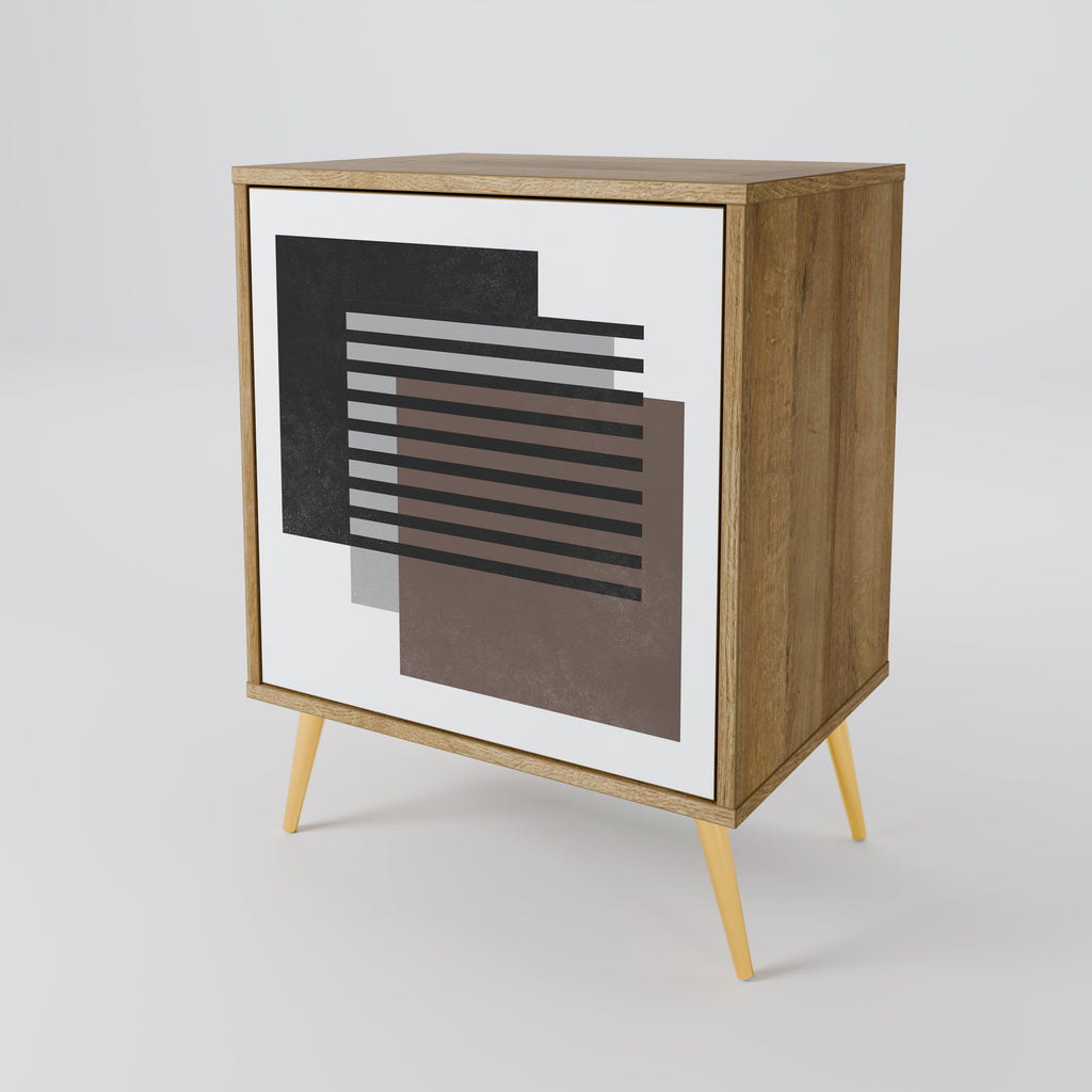 Aparador SHADOW SYNCHRONY de 1 puerta con acabado roble