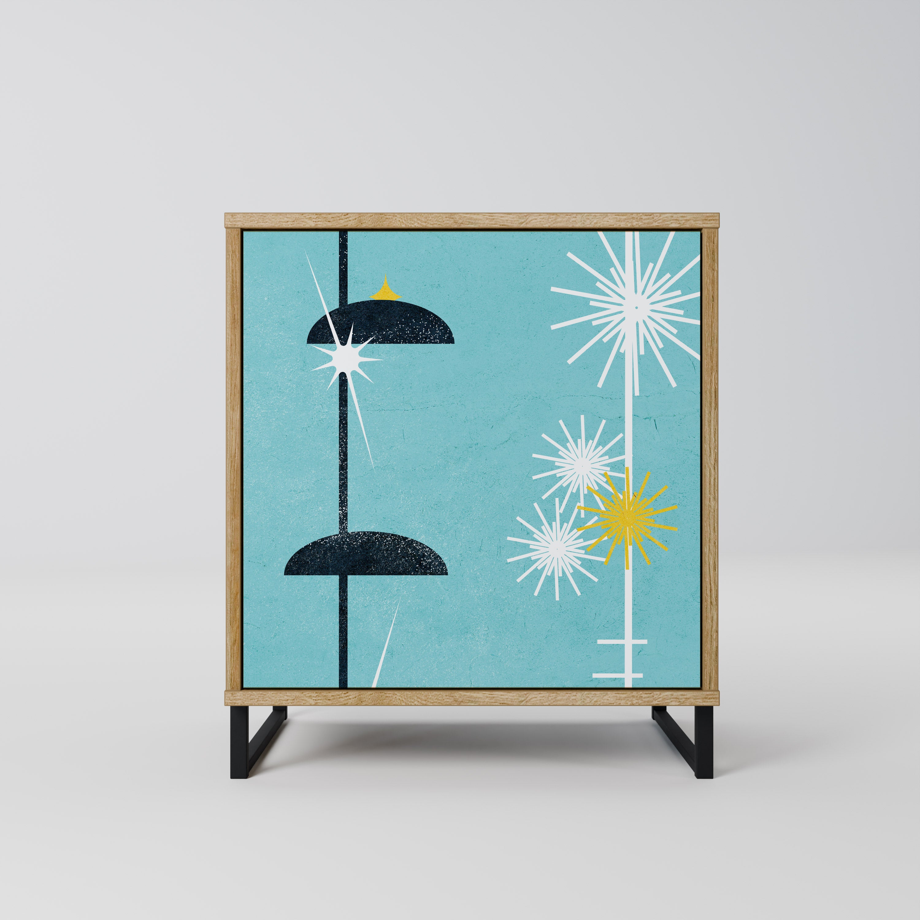 PATHS TO HAPPINESS 1-Door Sideboard in Oak Effect