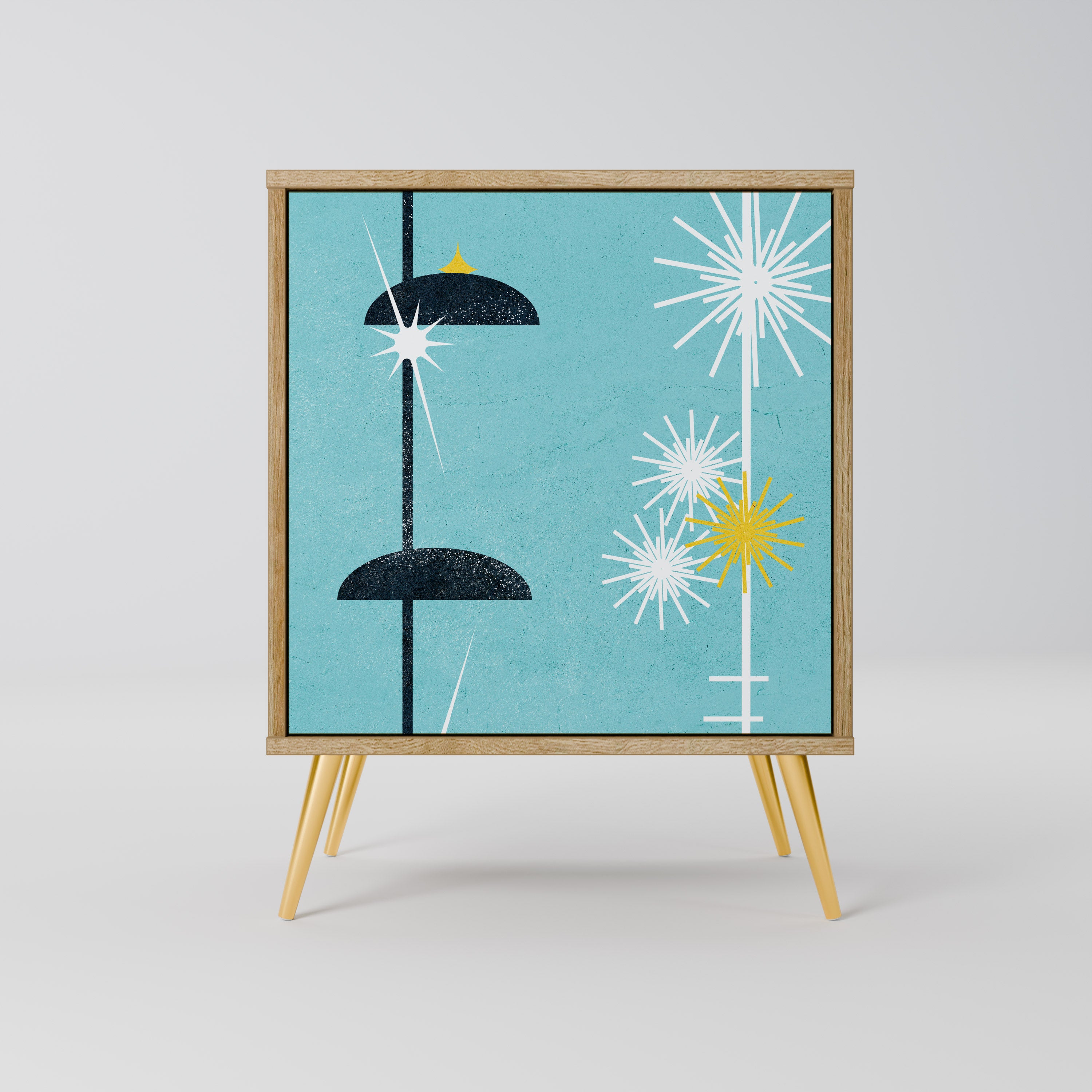 PATHS TO HAPPINESS 1-Door Sideboard in Oak Effect