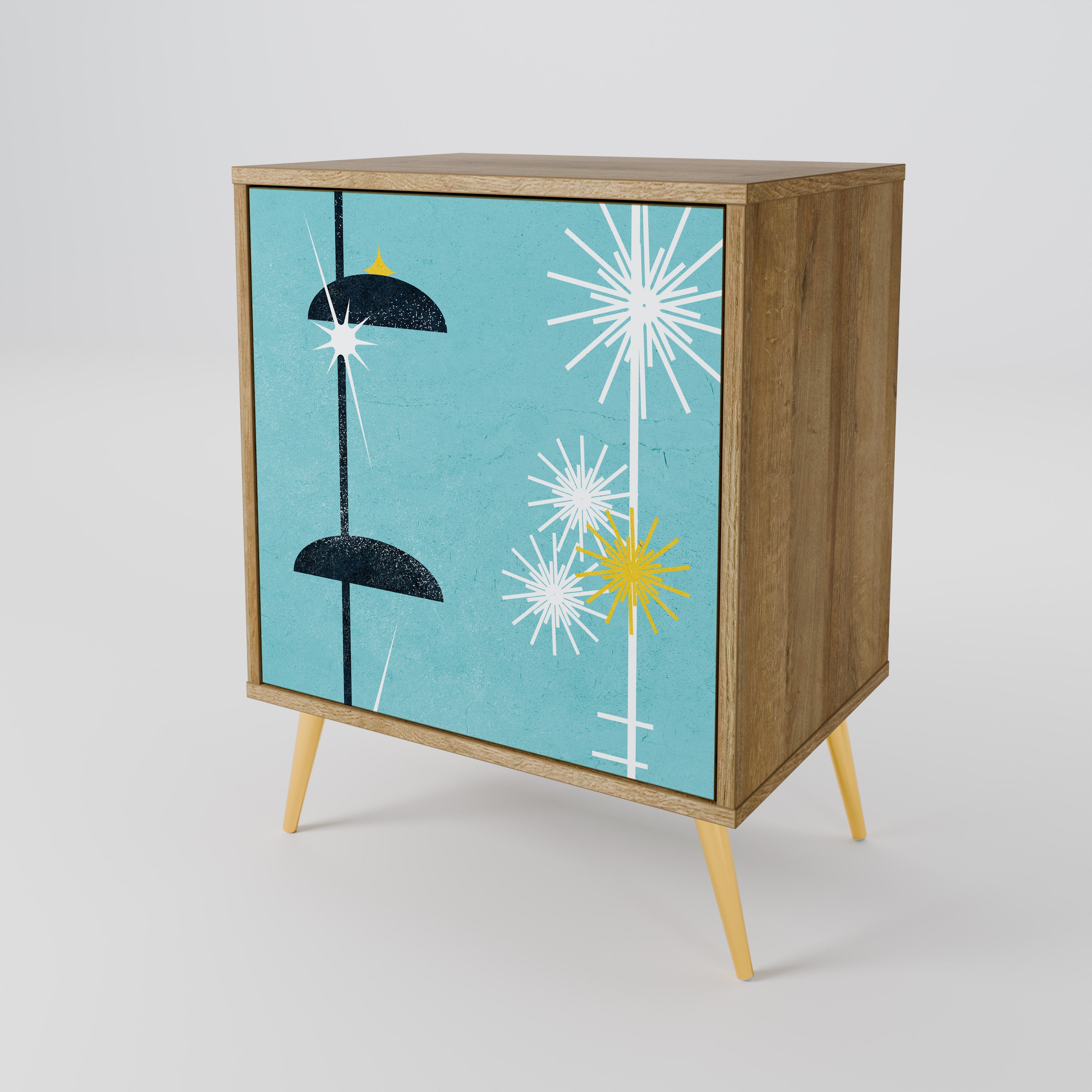 PATHS TO HAPPINESS 1-Door Sideboard in Oak Effect