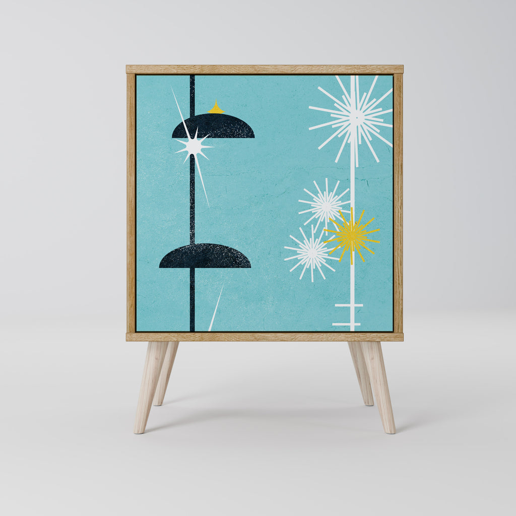 Aparador de 1 puerta PATHS TO HAPPINESS en efecto roble