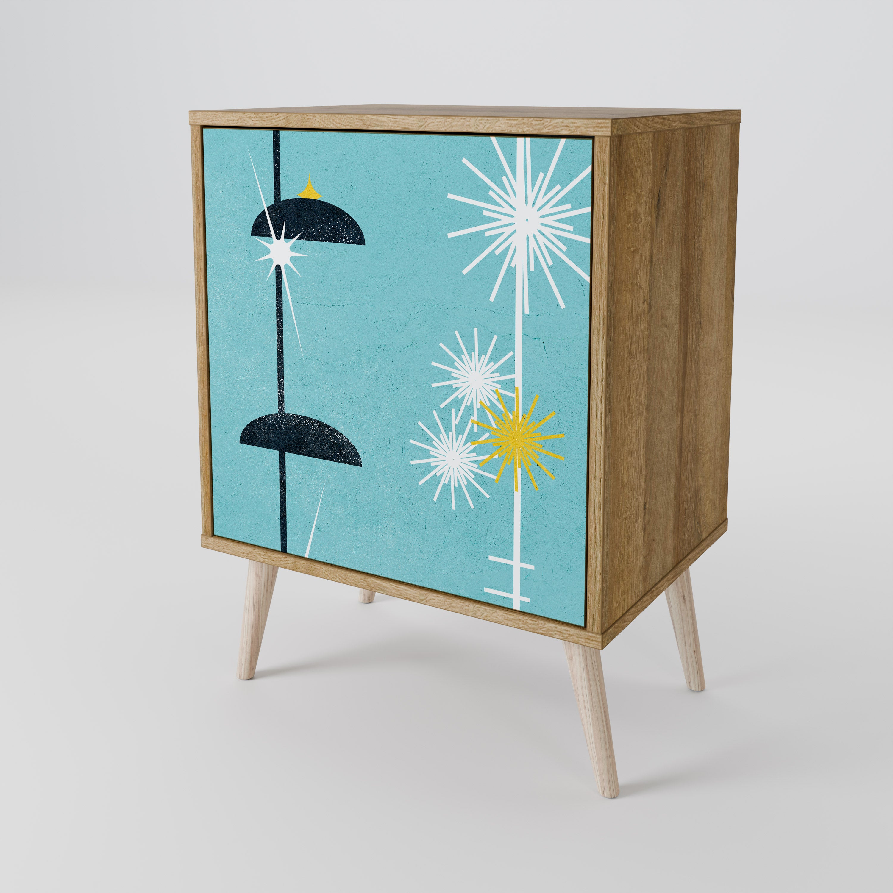 PATHS TO HAPPINESS 1-Door Sideboard in Oak Effect