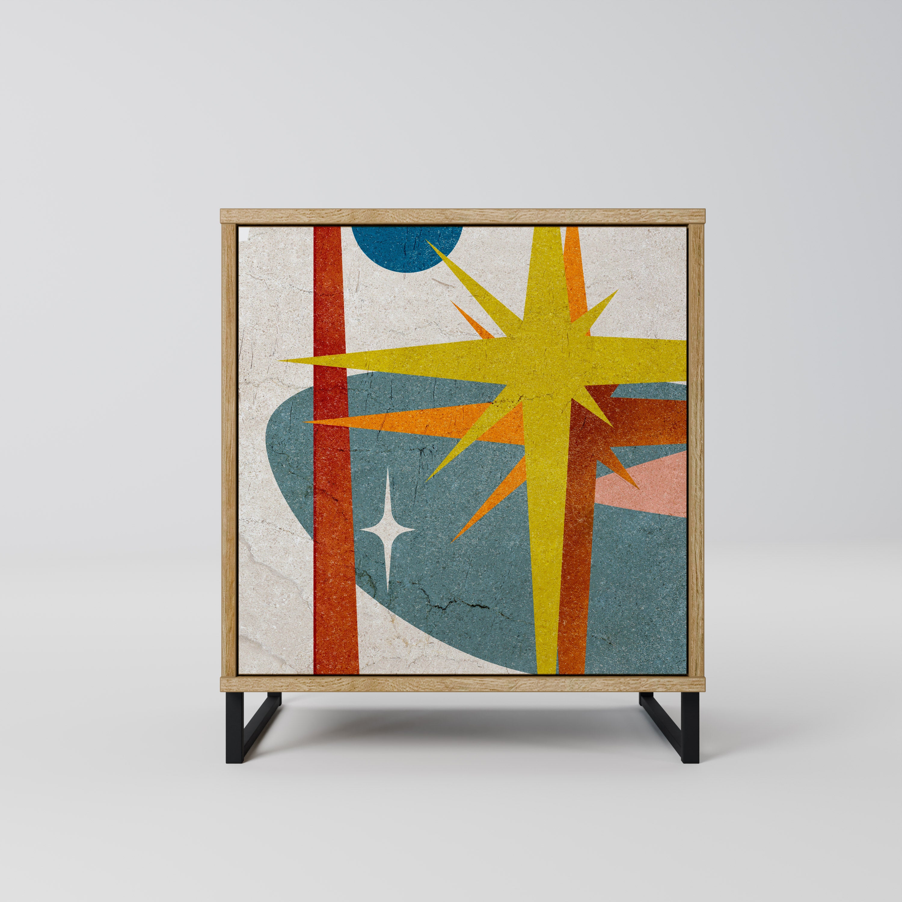 INTERSTELLAR VIBES 1-Door Sideboard in Oak Effect