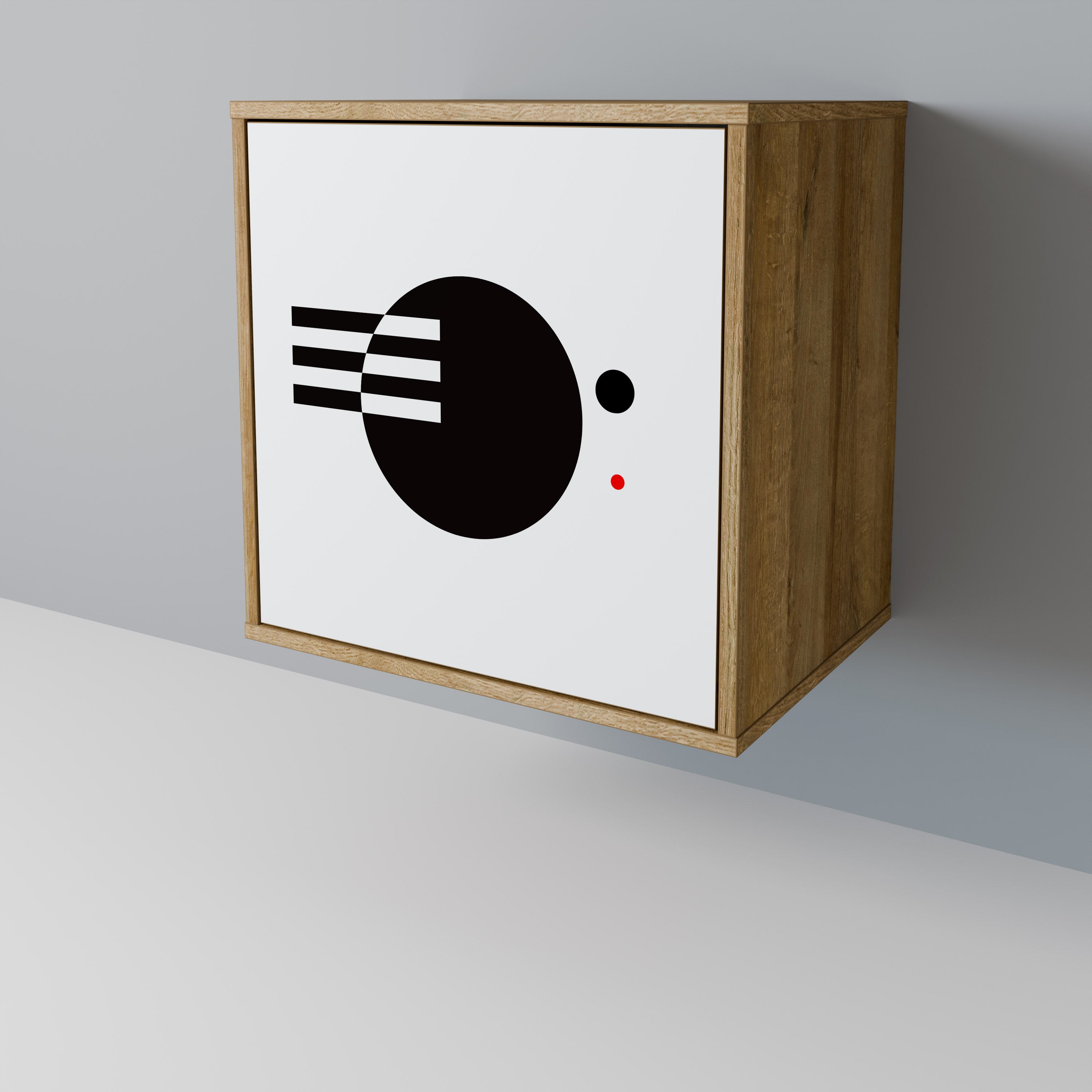 BLACK AND WHITE COMBINATION 1-Door Sideboard in Oak Effect