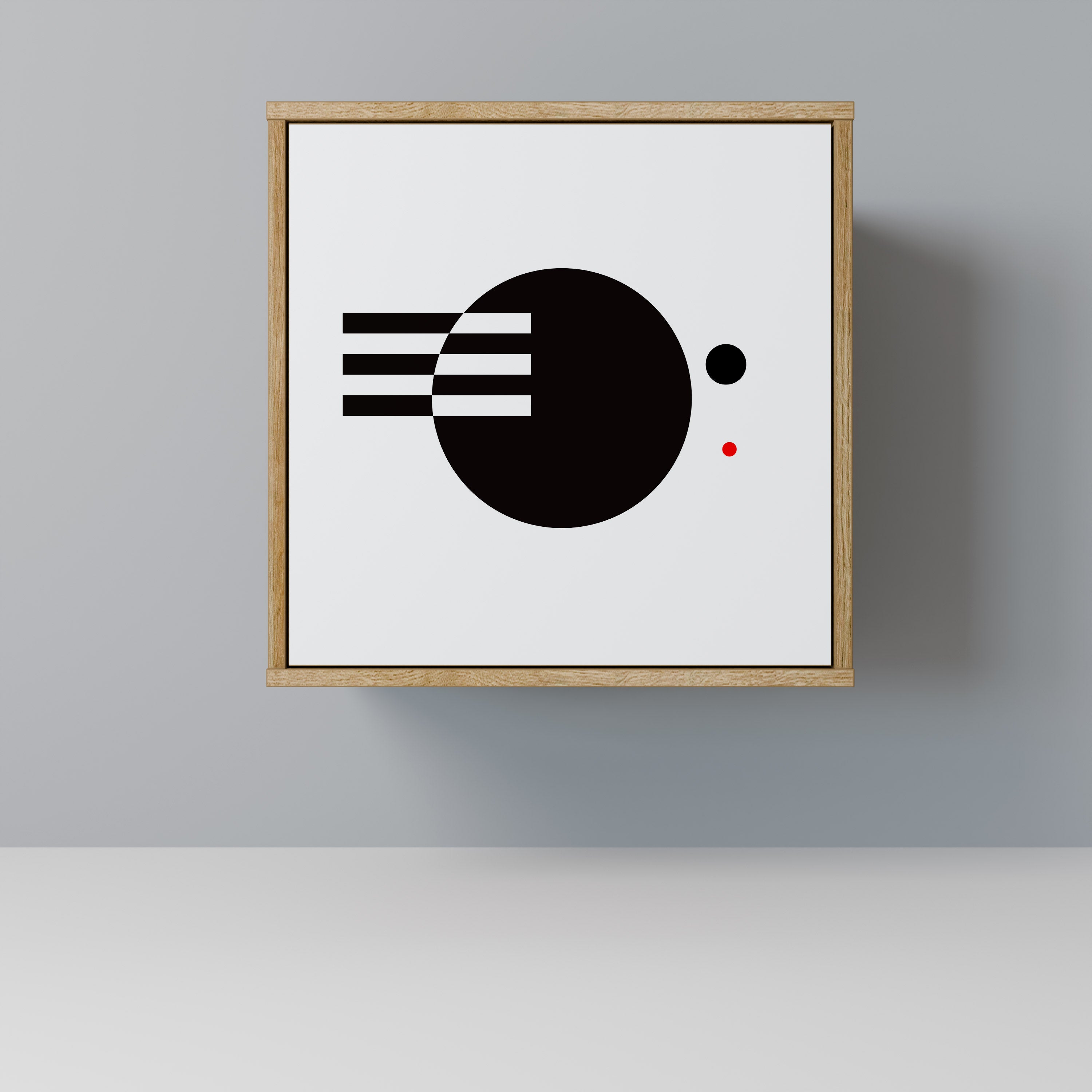 BLACK AND WHITE COMBINATION 1-Door Sideboard in Oak Effect