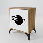 BLACK AND WHITE COMBINATION 1-Door Sideboard in Oak Effect