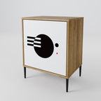 BLACK AND WHITE COMBINATION 1-Door Sideboard in Oak Effect