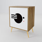 BLACK AND WHITE COMBINATION 1-Door Sideboard in Oak Effect