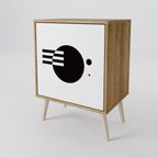 BLACK AND WHITE COMBINATION 1-Door Sideboard in Oak Effect