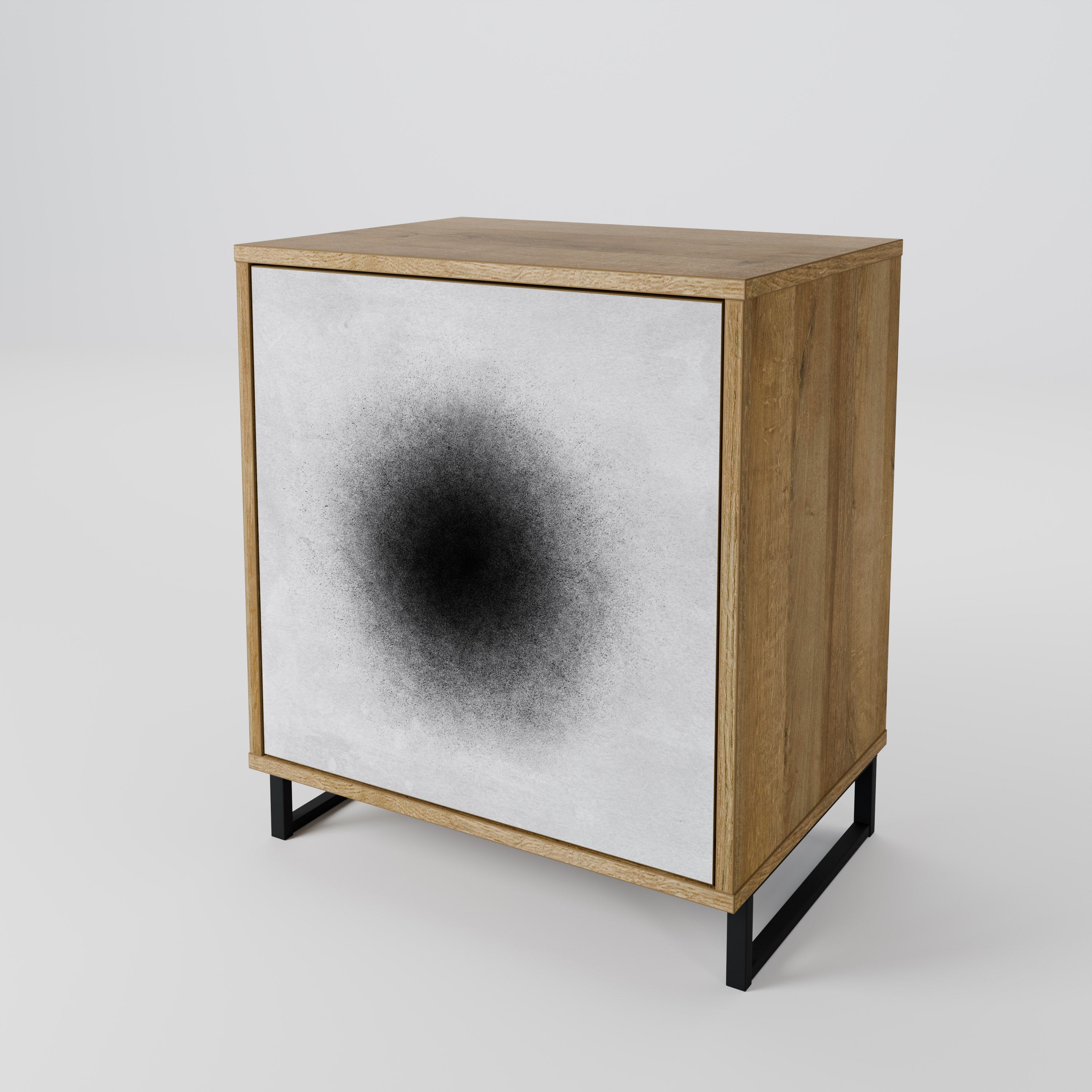 BLACK HOLE 1-Door Sideboard in Oak Effect