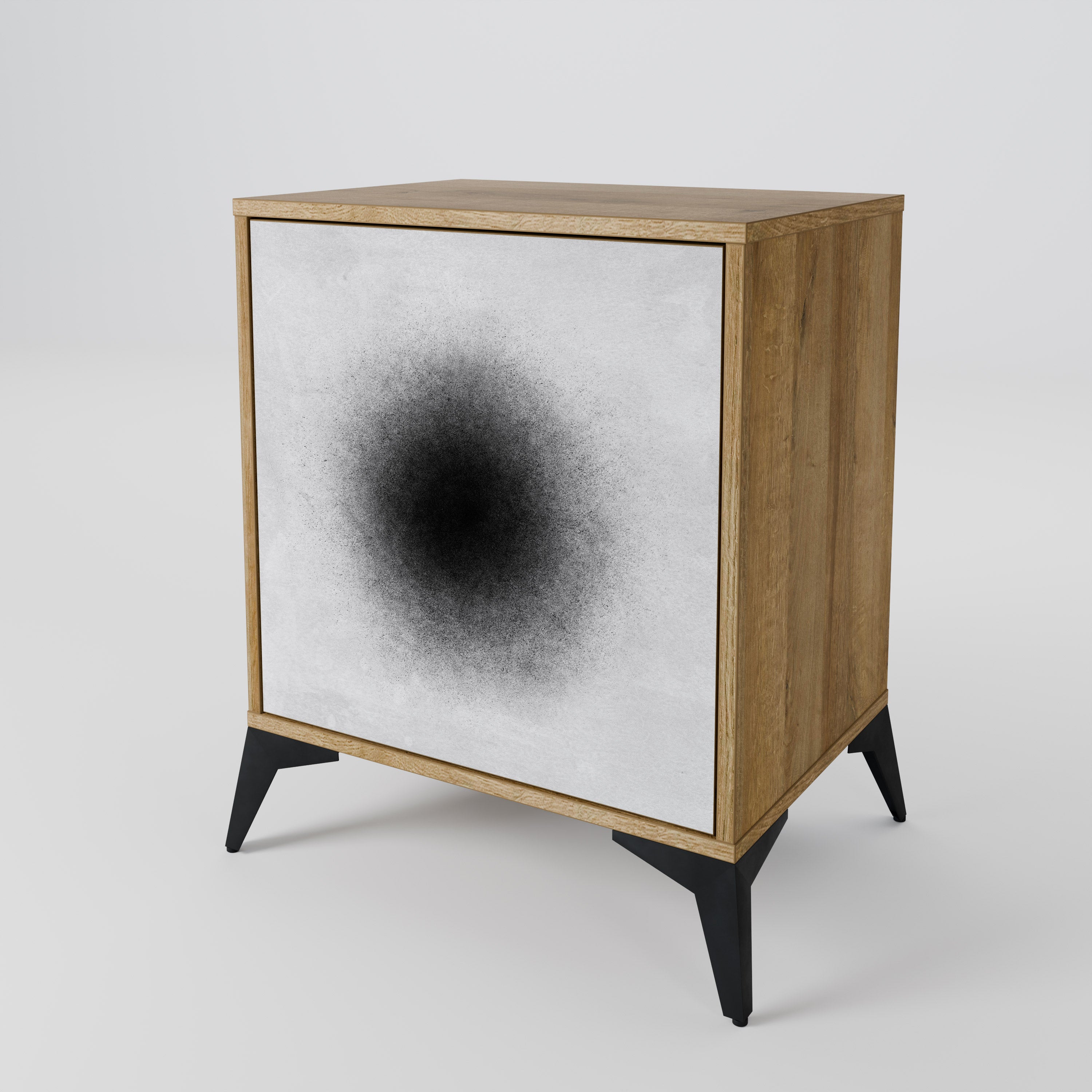 BLACK HOLE 1-Door Sideboard in Oak Effect