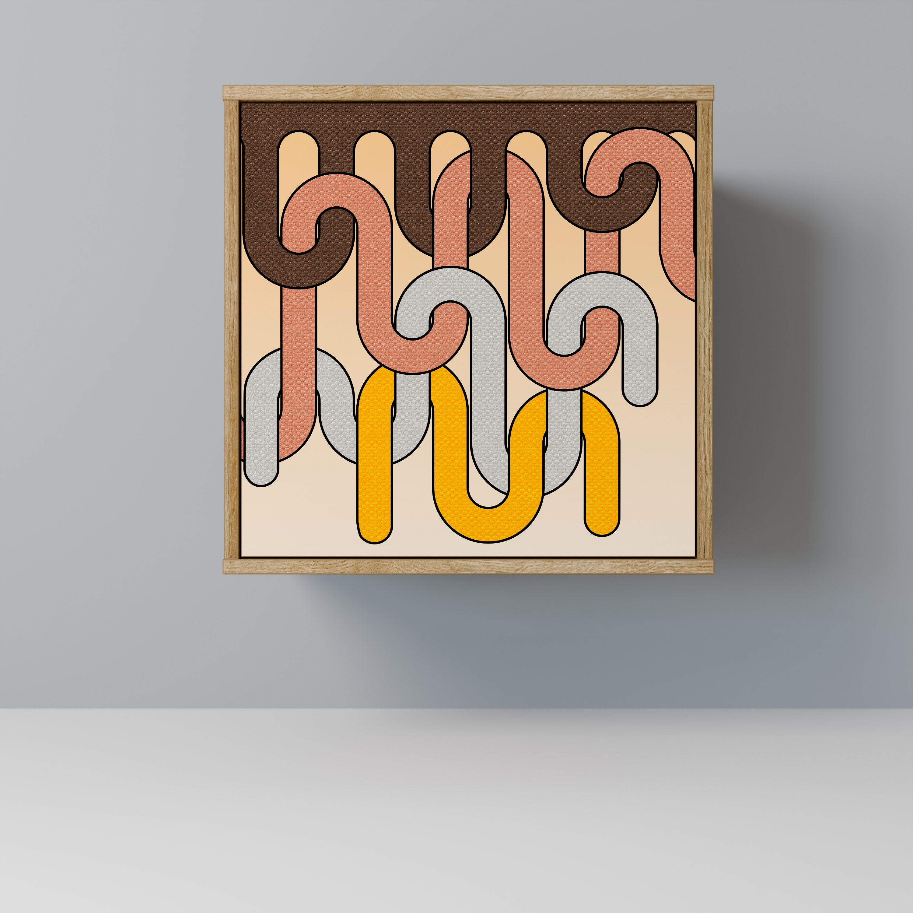 COLORFUL STRINGS 1-Door Sideboard in Oak Effect