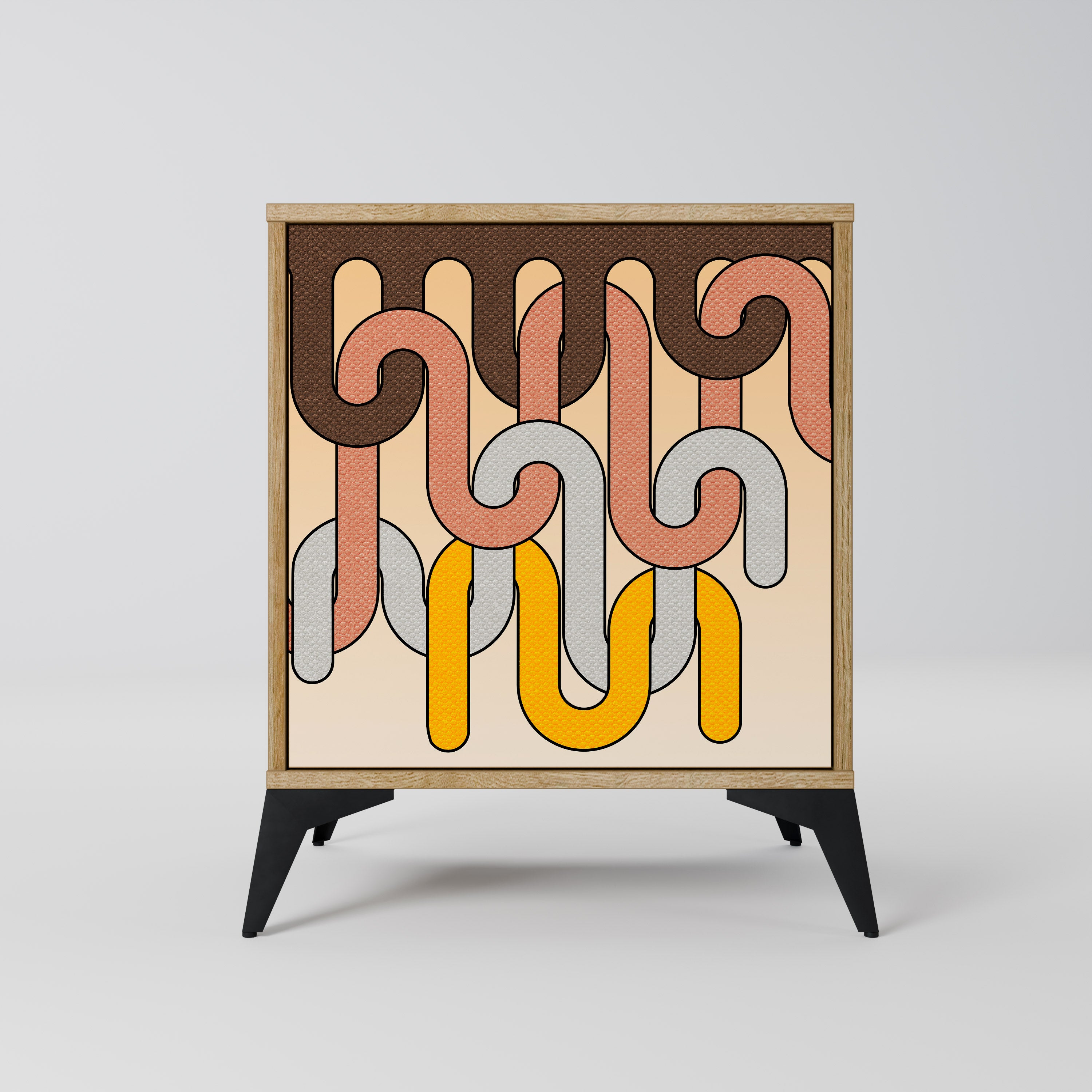 COLORFUL STRINGS 1-Door Sideboard in Oak Effect