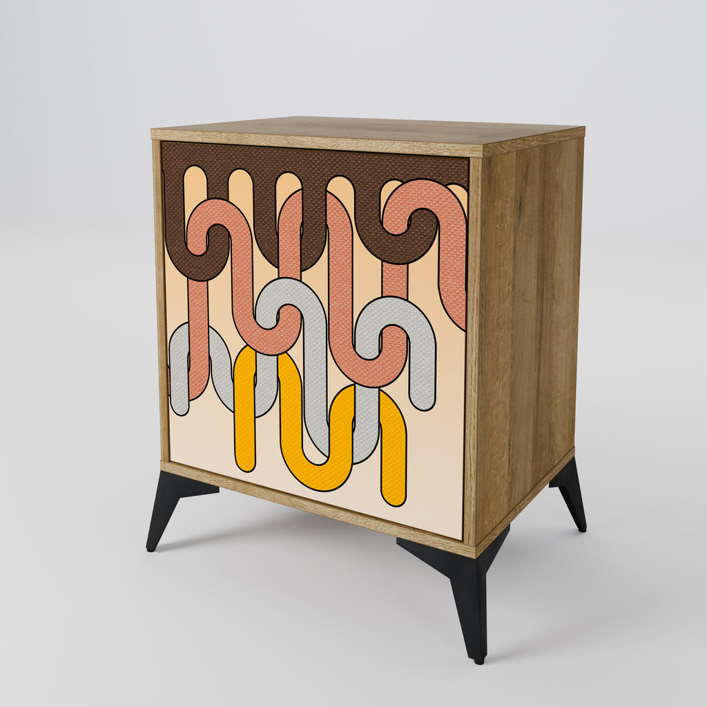 COLORFUL STRINGS 1-Door Sideboard in Oak Effect