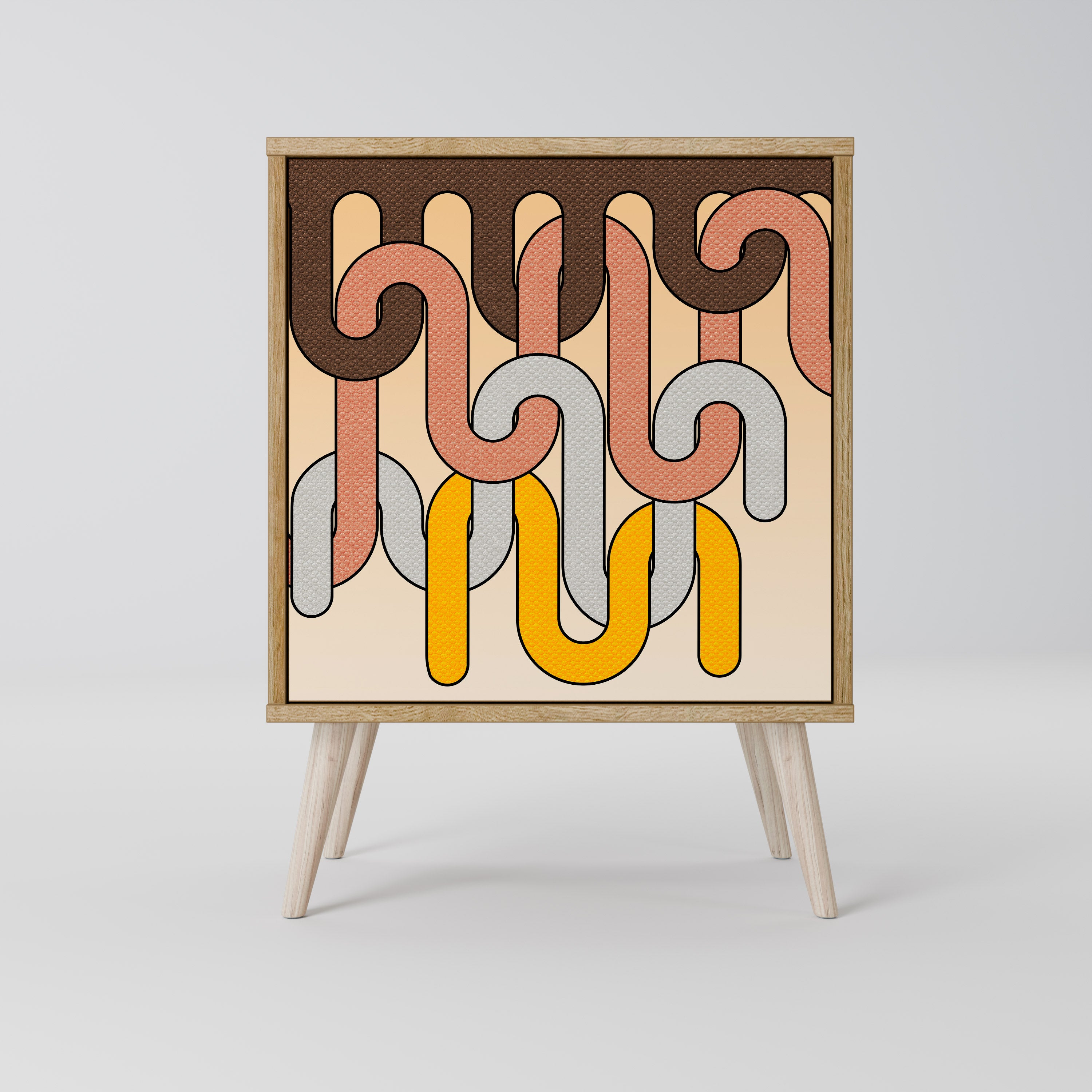 COLORFUL STRINGS 1-Door Sideboard in Oak Effect