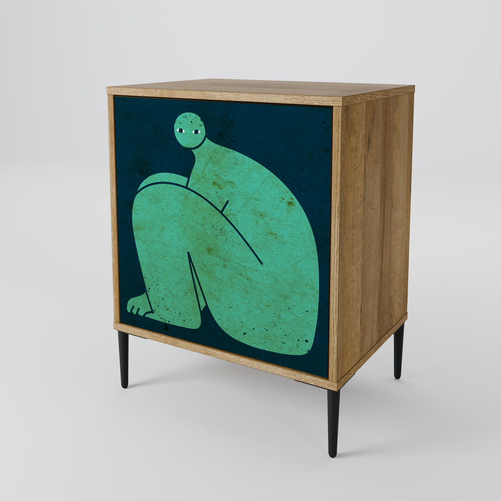 JUNTOS PERO POR SEPARADO Aparador de 1 puerta con acabado en roble