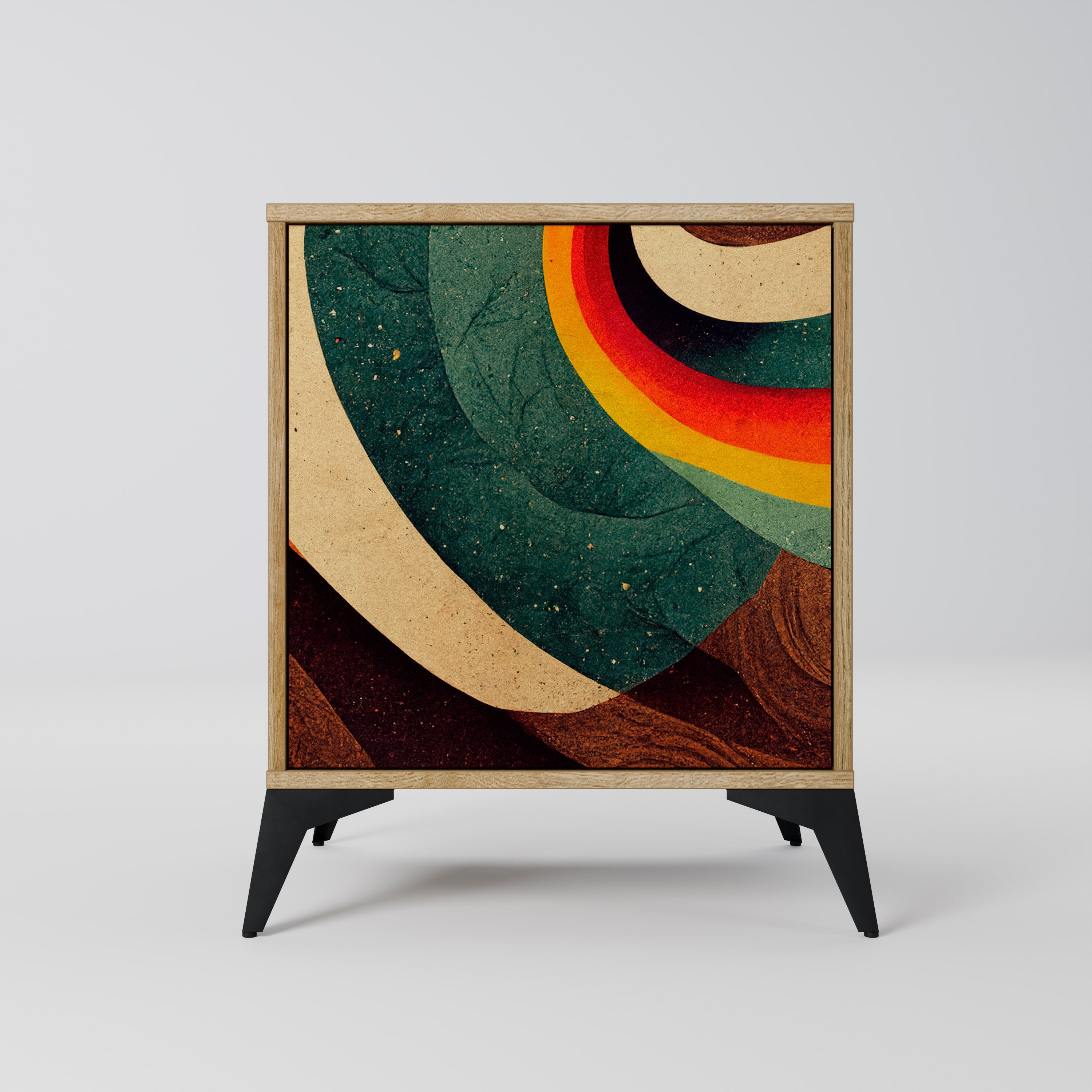COLORFUL STRANDS 1-Door Sideboard in Oak Effect